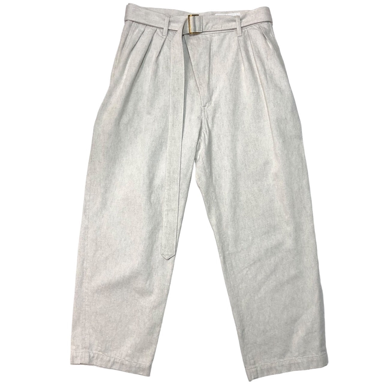 CULLNI(クルニ) ベルト3タックデニム タイロッケン デニムパンツ ジーンズ ワイド 21-AW-017 SIZE 2(M程度) ライトグレー ホワイト系