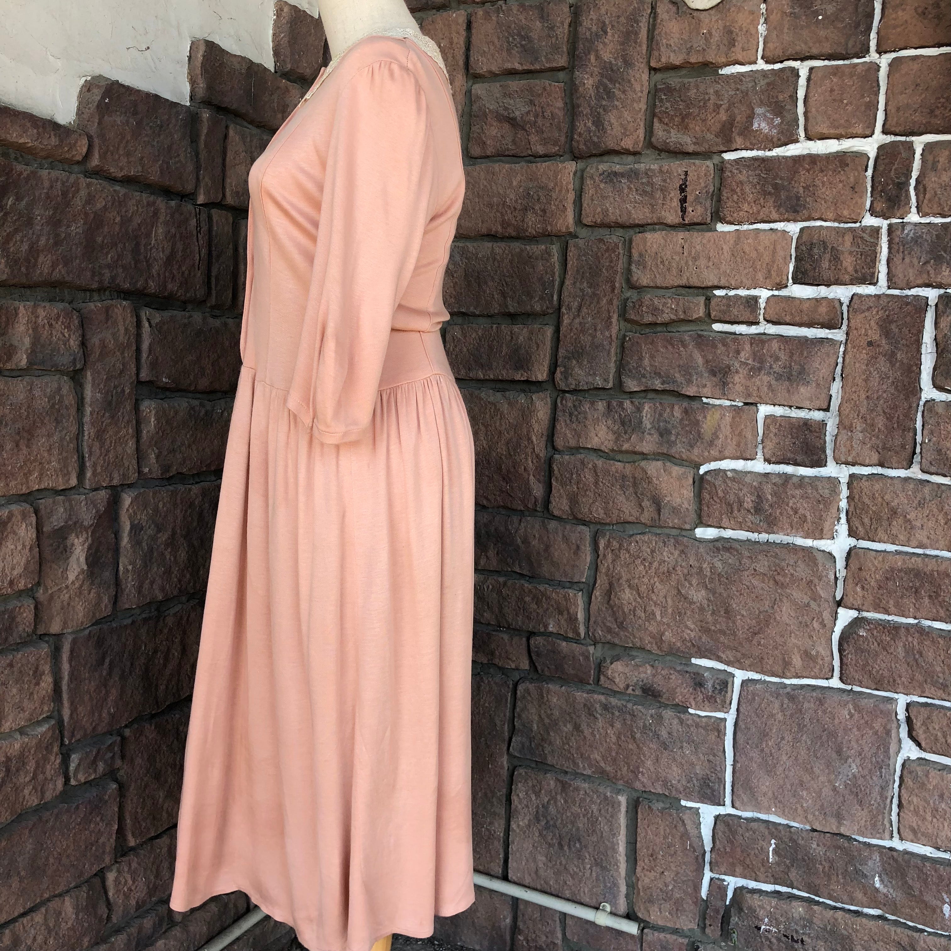 Euro Vintage(ヨーロッパヴィンテージ) Peal_襟付きおすましワンピース 1(Mサイズ程度) ピンク