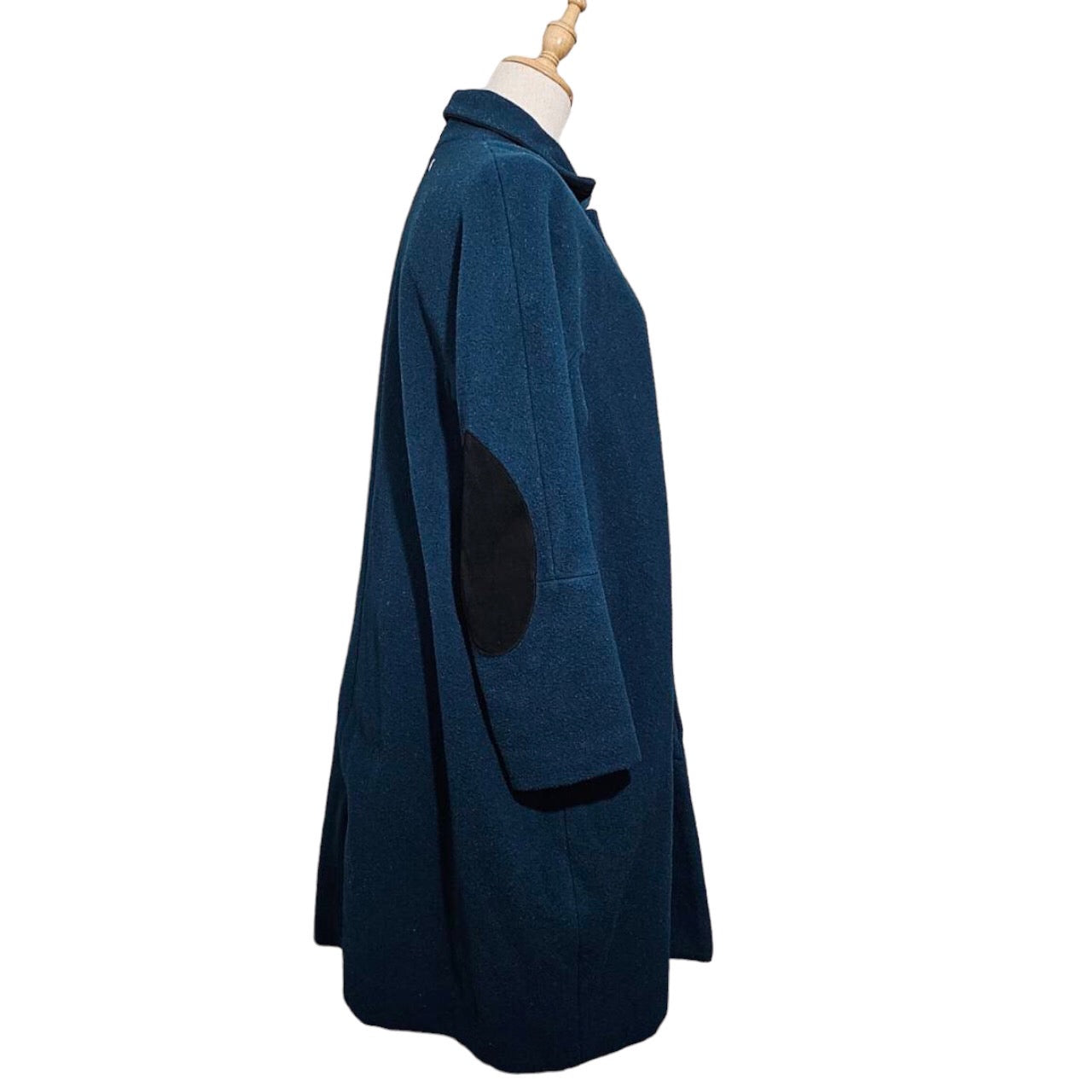 suzuki takayuki(スズキタカユキ) エルボーパッチウールロングコート SIZE FREE グリーン×ブラック