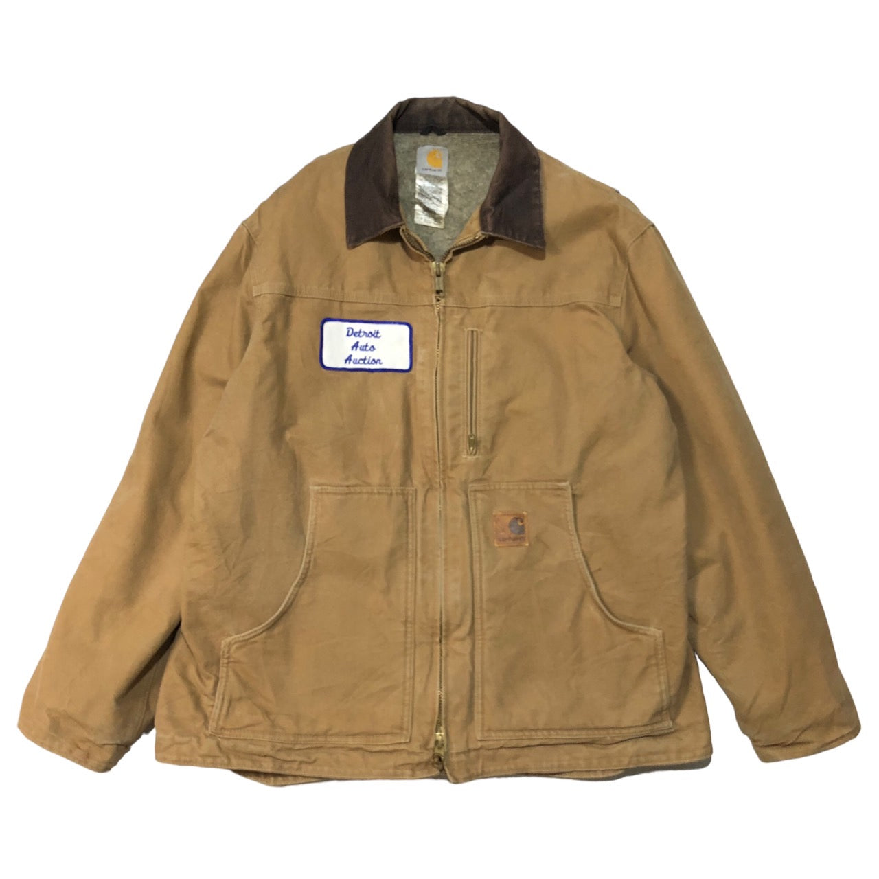 carhartt(カーハート) 90's ワッペンダック地ジャケット/裏ボアワークジャケット/企業物 XL程度 ベージュ 90年代/ヴィンテージ/NOR-CAl