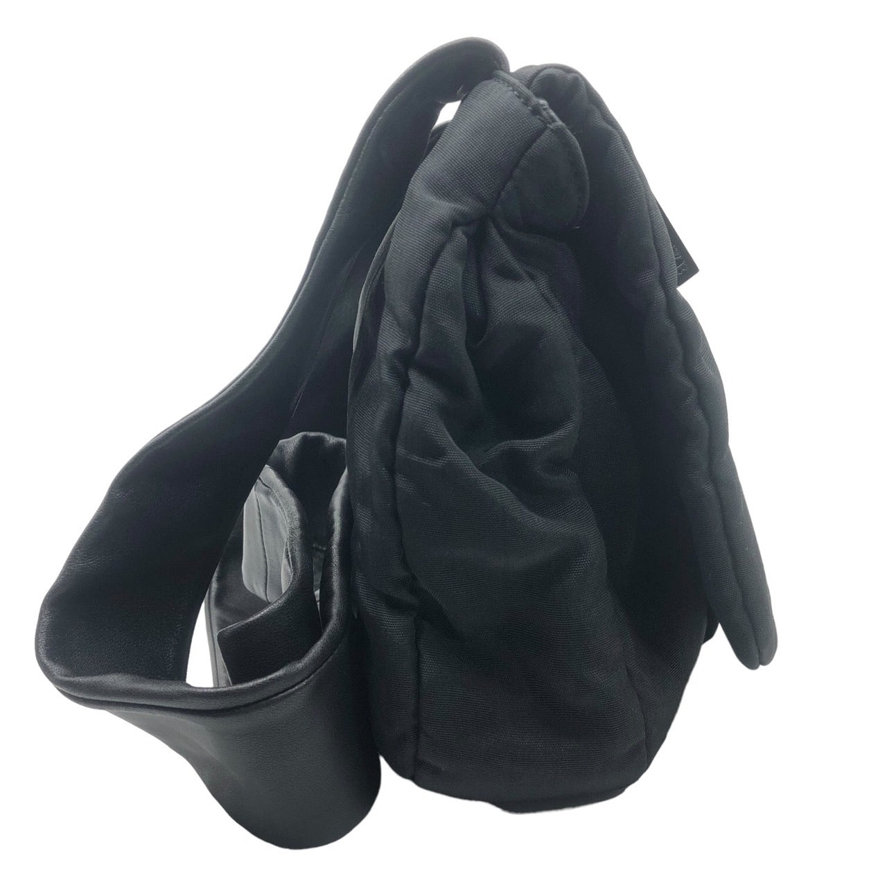 LOEWE(ロエベ) 00's leather strap nylon shoulder bag/レザーストラップナイロンショルダーバッグ/ヴィンテージ ブラック