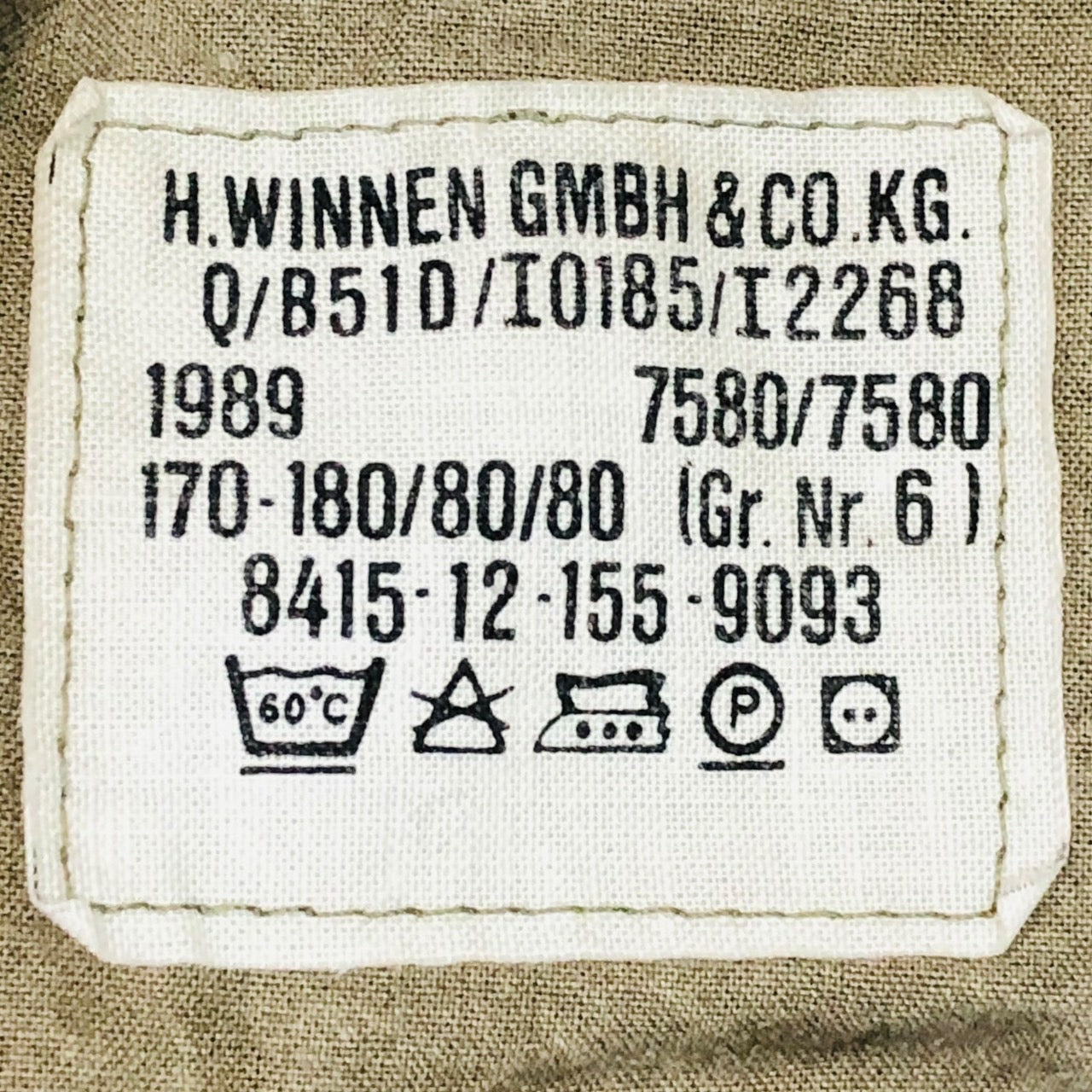 German Army(ドイツ軍) 80'sモールススキンカーゴパンツ 8415-12-155-9093 170-180/80/80(Mサイズ程度) カーキ H.WINNEN GMBH & CO.KG