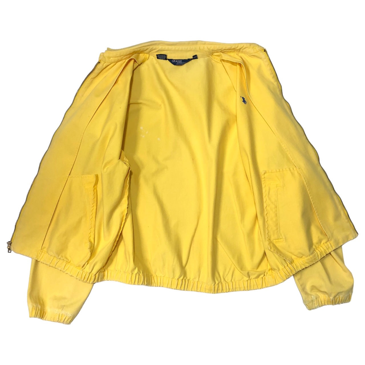 POLO RALPH LAUREN(ポロラルフローレン) 90’s ロゴ刺繍スイングトップ/ヴィンテージジャケット/ブルゾン M イエロー USA製