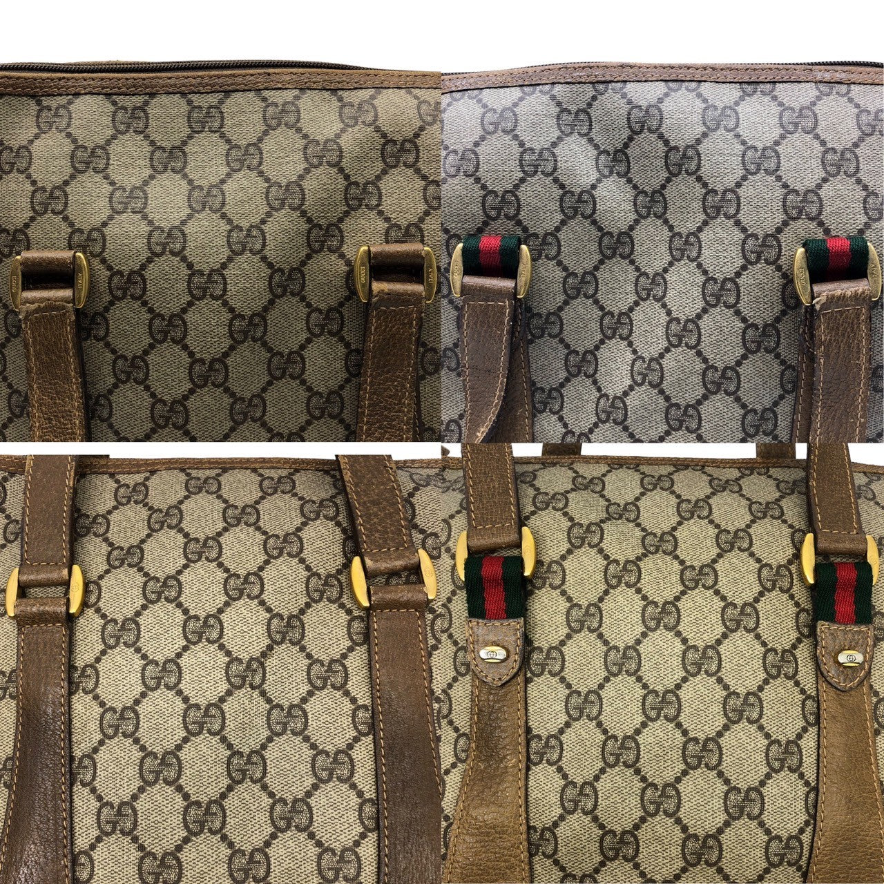 GUCCI(グッチ) 80's GG handbag ヴィンテージ GG 柄 シェリーライン ハンドバッグ 41.02.039 ブラウン OLD GUCCI オールドグッチ