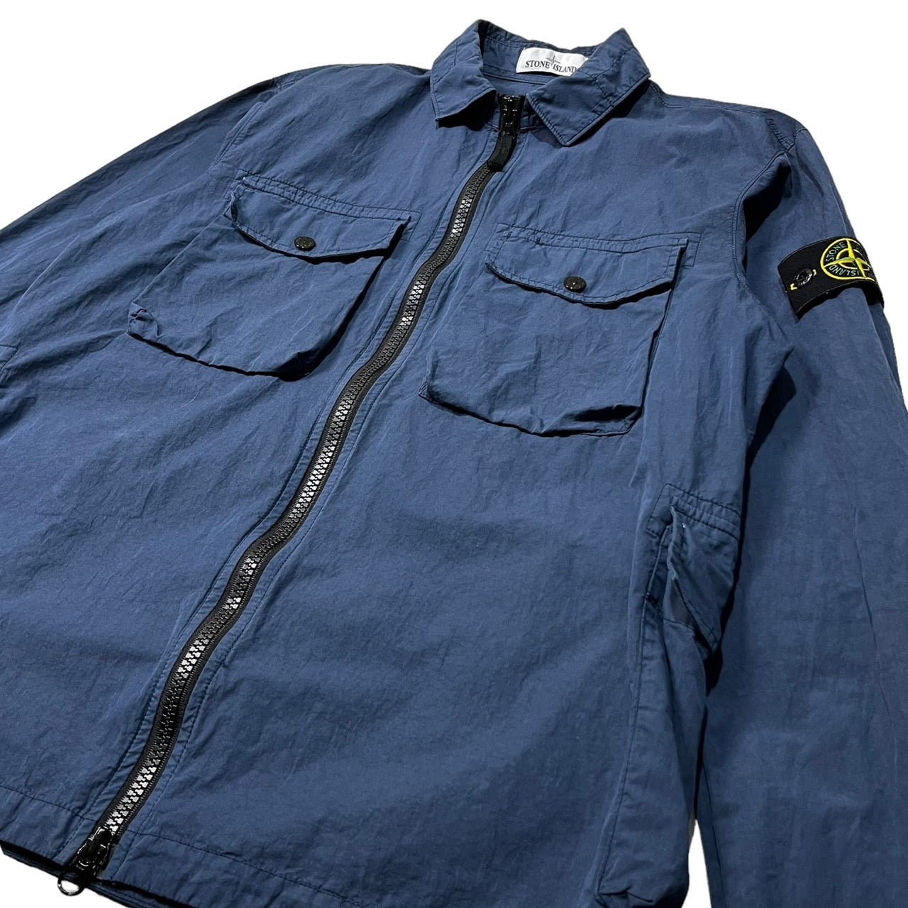 STONE ISLAND(ストーンアイランド) zip front over shirt ジップフロント オーバーシャツ 701512208 SIZE M ネイビー