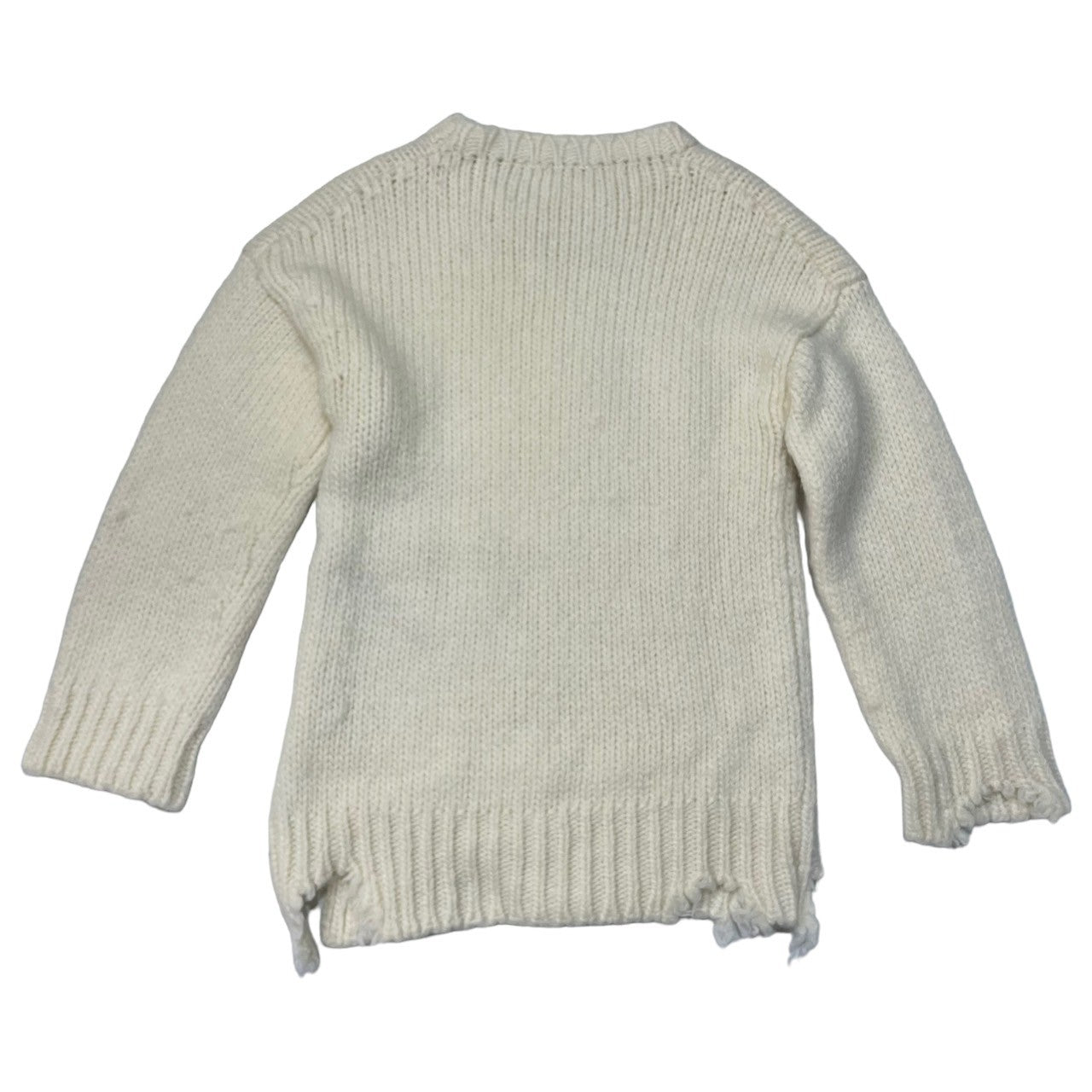 TARO HORIUCHI(タロウホリウチ) ローゲージ ダメージ加工 ニット サイドスリット ざっくり 1804-KU4-409 FREE ホワイト