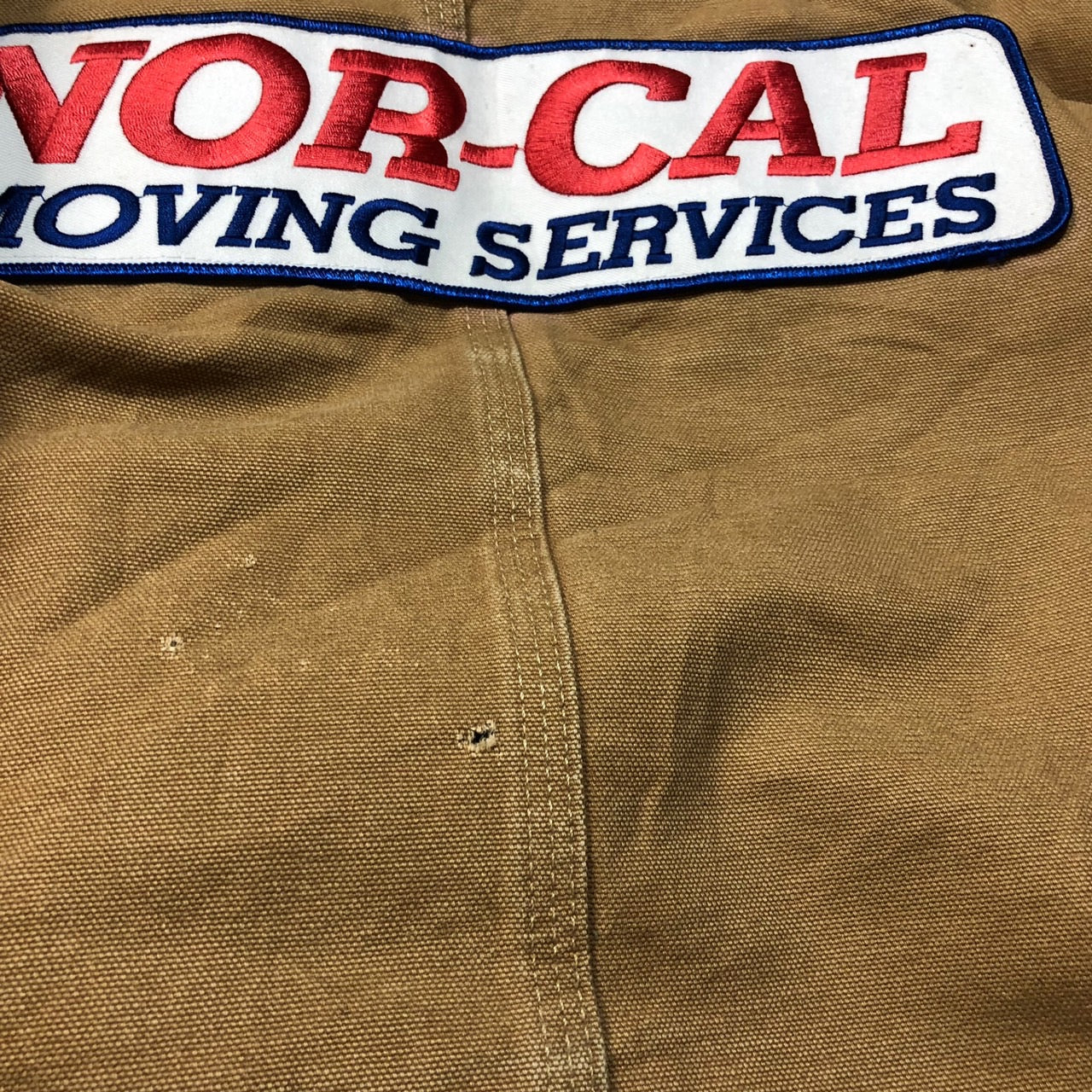 carhartt(カーハート) 90's ワッペンダック地ジャケット/裏ボアワークジャケット/企業物 XL程度 ベージュ 90年代/ヴィンテージ/NOR-CAl