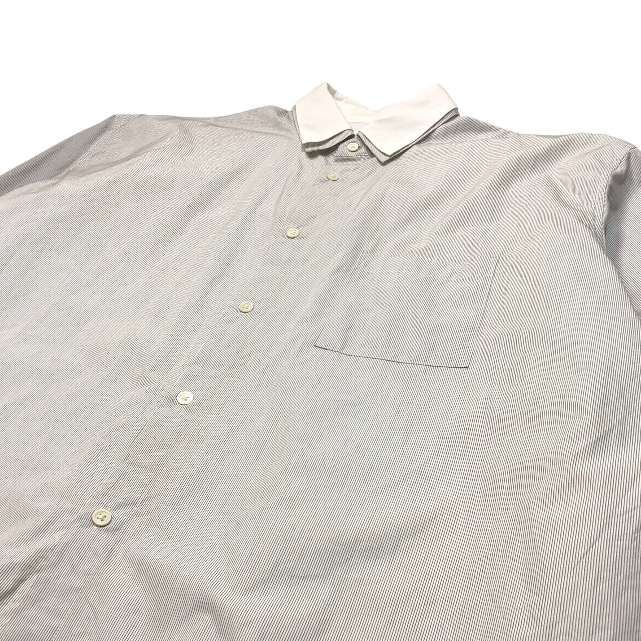 stein(シュタイン) OVERSIZED 4LAYERED SHIRT/オーバーサイズ4レイヤードシャツ ST.236 S ホワイト×ベージュ/ストライプ