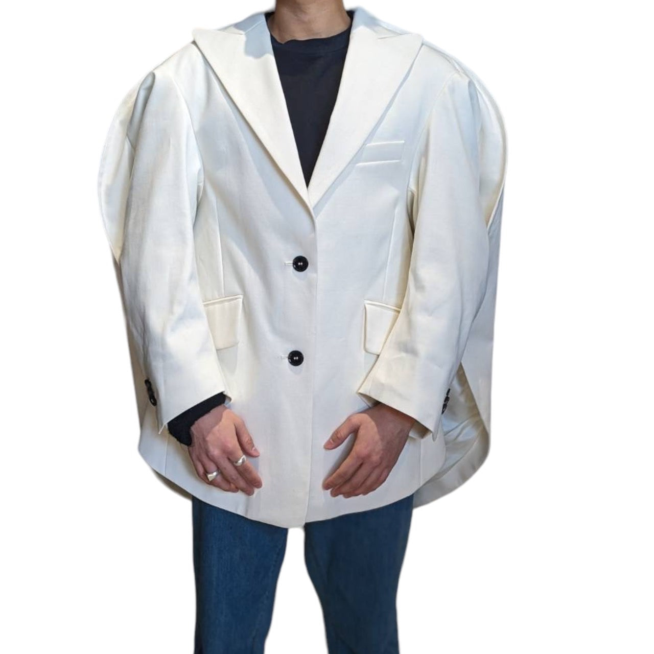 MM6 Maison Margiela(エムエムシックス) Oversized Circle Jacket サークル テーラード ジャケット 丸 円 S62BN0034 XS ホワイト/アイボリー