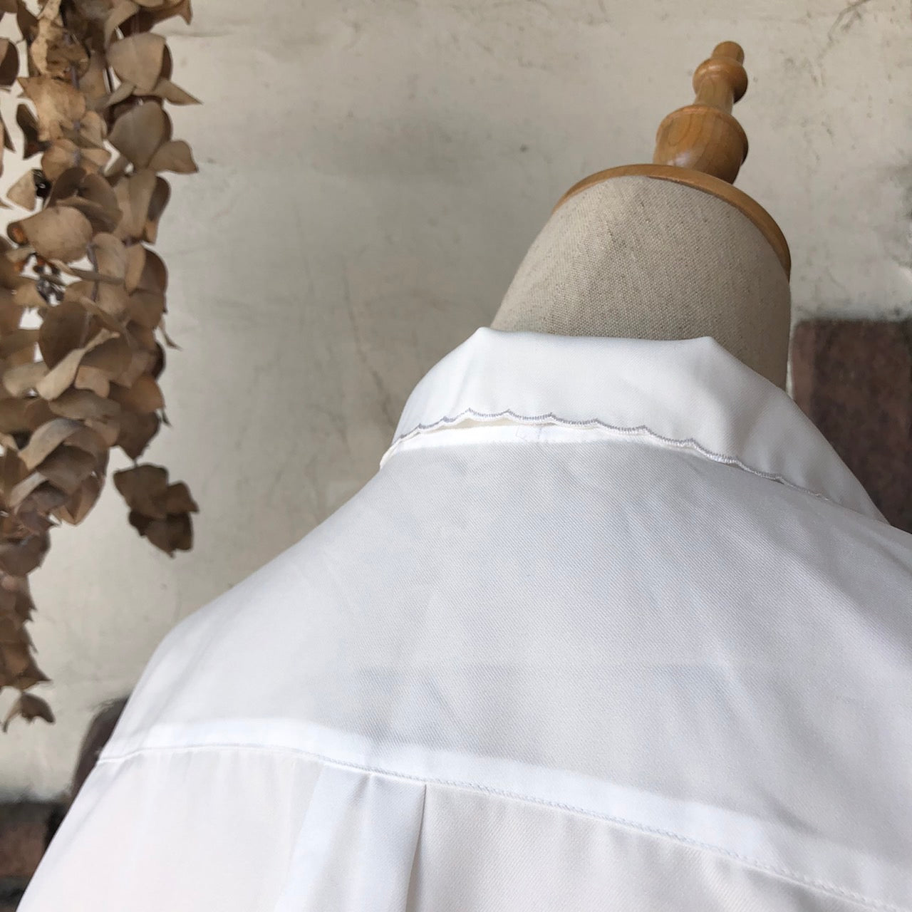 VINTAGE(ヴィンテージ) フリルカラーブラウス Lサイズ程度 ホワイト