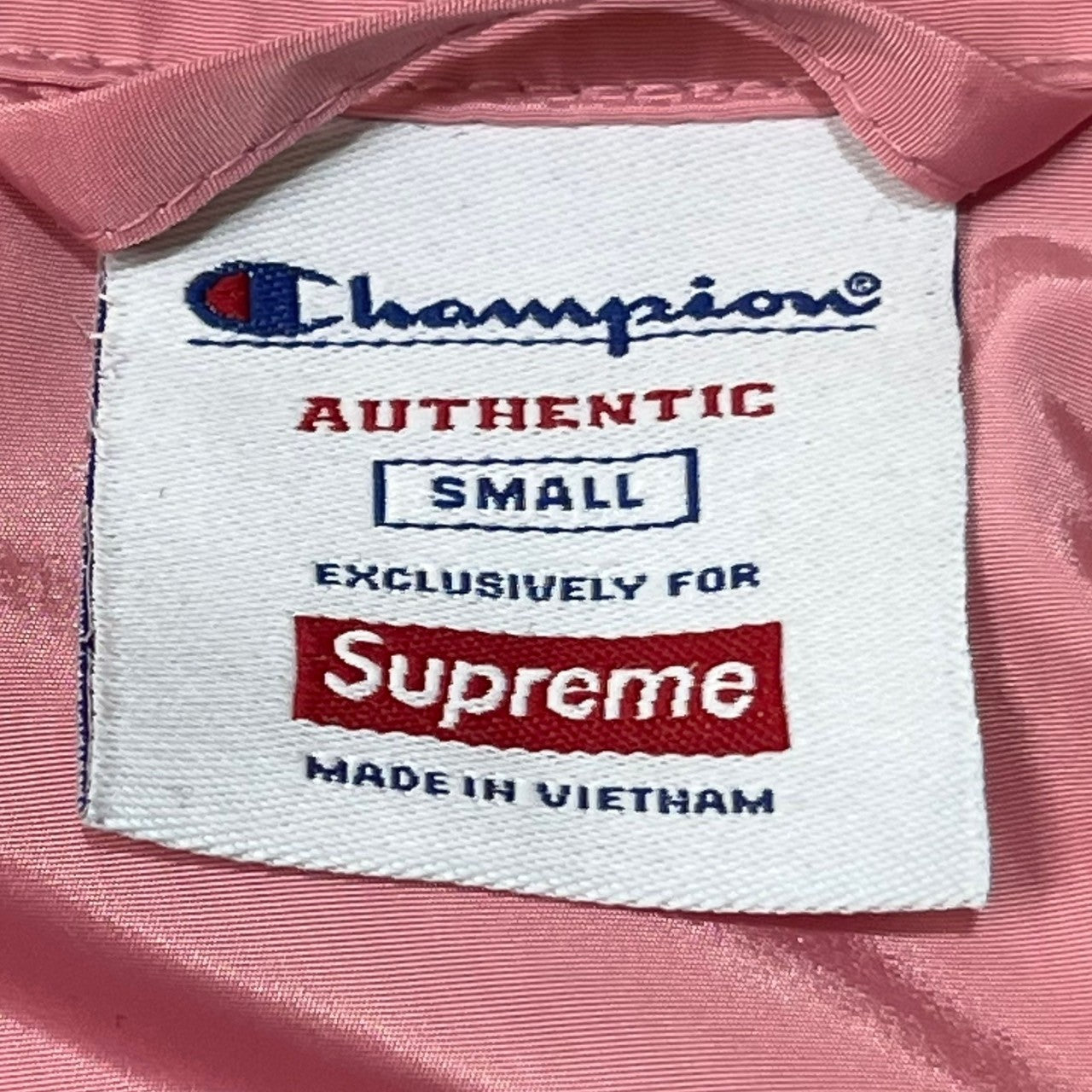 SUPREME×Champion(シュプリーム×チャンピオン) 17SS Half Zip Pullover ハーフジップ プルオーバー ナイロン ジャケット ロゴ S ピンク