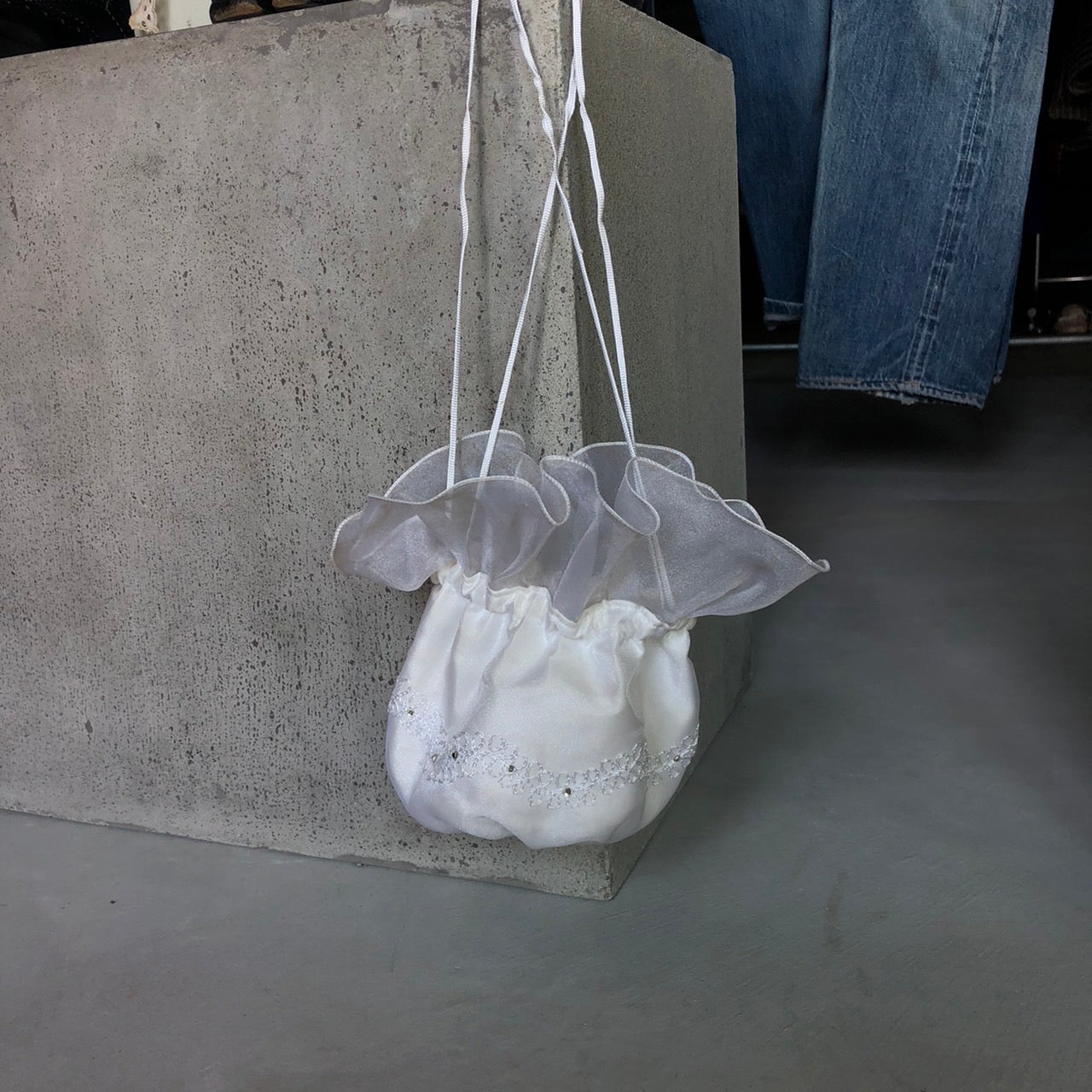 Euro Vintage(ヨーロッパヴィンテージ) Ame_チュールミニBAG ホワイト