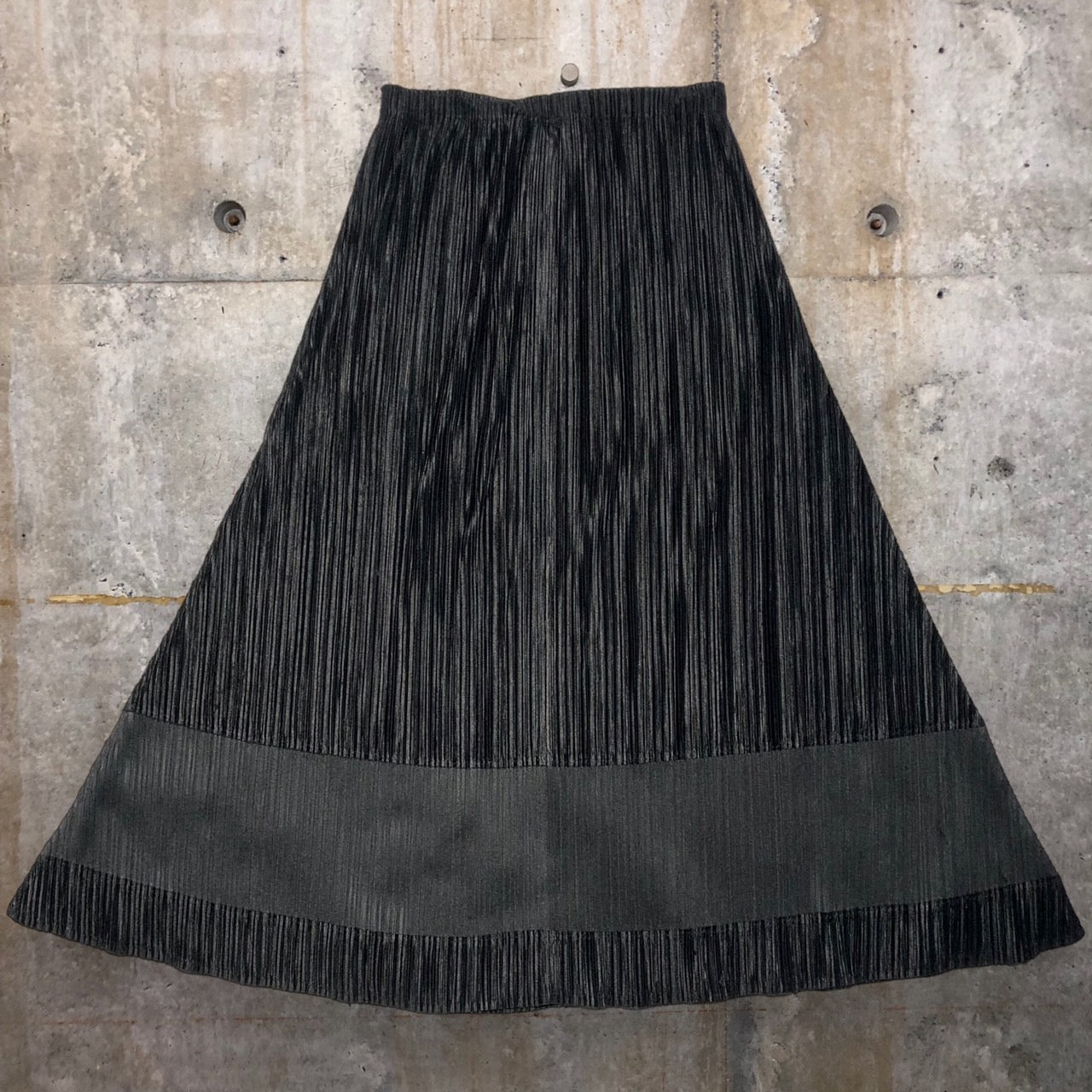 PLEATS PLEASE(プリーツプリーズ) 09AWバイカラー切替プリーツスカート PP93-JG692 3(Lサイズ程度) ブラック
