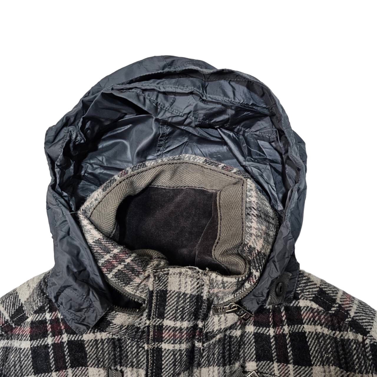 MARITHE FRANCOIS GIRBAUD(マリテフランソワジルボー) 00s Zip design wool check blouson SIZE L グレー×レッド