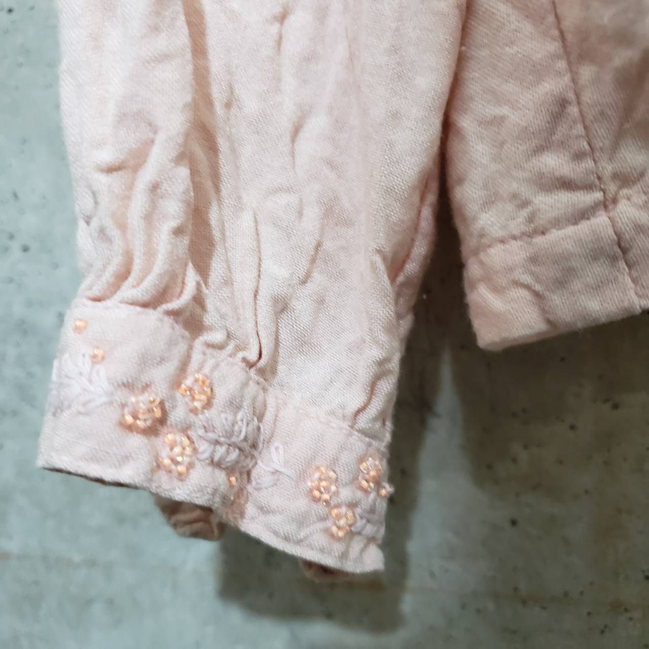 Euro Vintage(ヨーロッパヴィンテージ) Memory_ビジューシャツ 表記なし(Mサイズ程度) ピンク