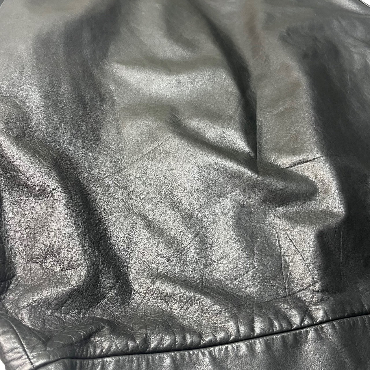 the Sakaki(ザサカキ) All leather stadium jacket remake haori jacket/オールレザースタジャン リメイク 羽織 ジャケット SIZE M ブラック 廃版ブランド 羽織リメイク 1点モノ稀少品