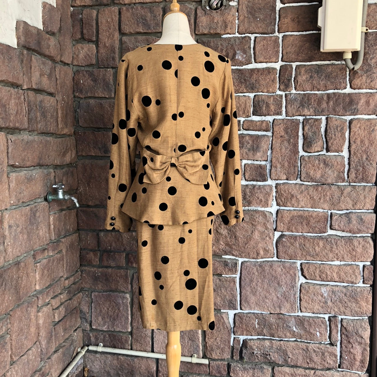 Euro Vintage(ヨーロッパヴィンテージ) Mame_ドットなセットアップジャケット 1(Sサイズ程度) ブラウン