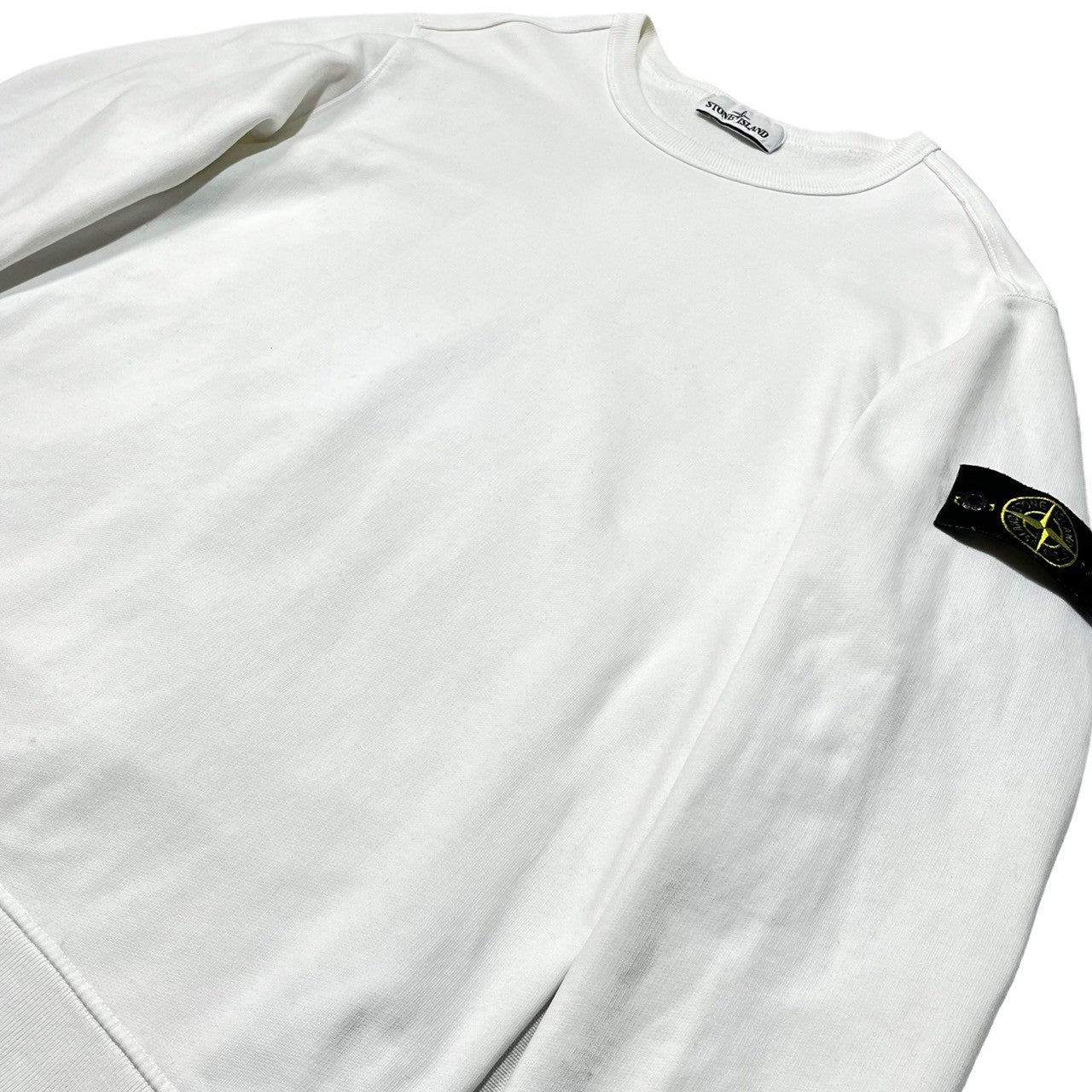 STONE ISLAND(ストーンアイランド) 18AW crew neck sweatshirt クルーネック スウェット シャツ プルオーバー 691562720 L ホワイト ワッペン