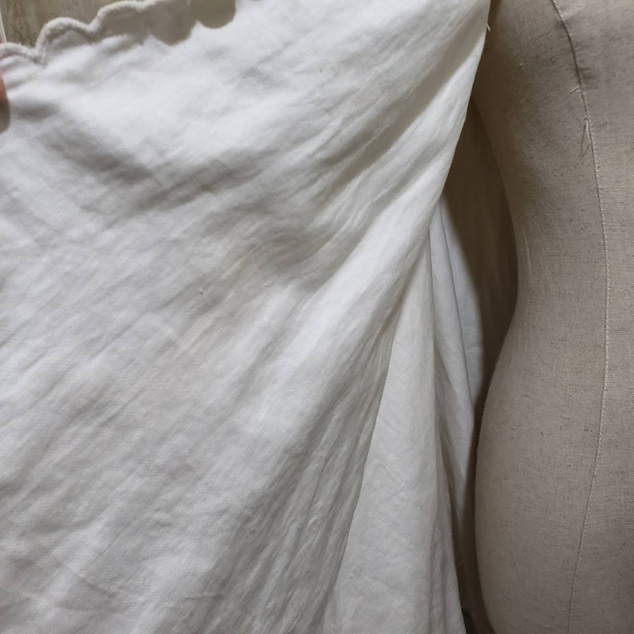 VINTAGE(ヴィンテージ) 50~'sフラワーステッチケープ 表記なし(FREE) アイボリー