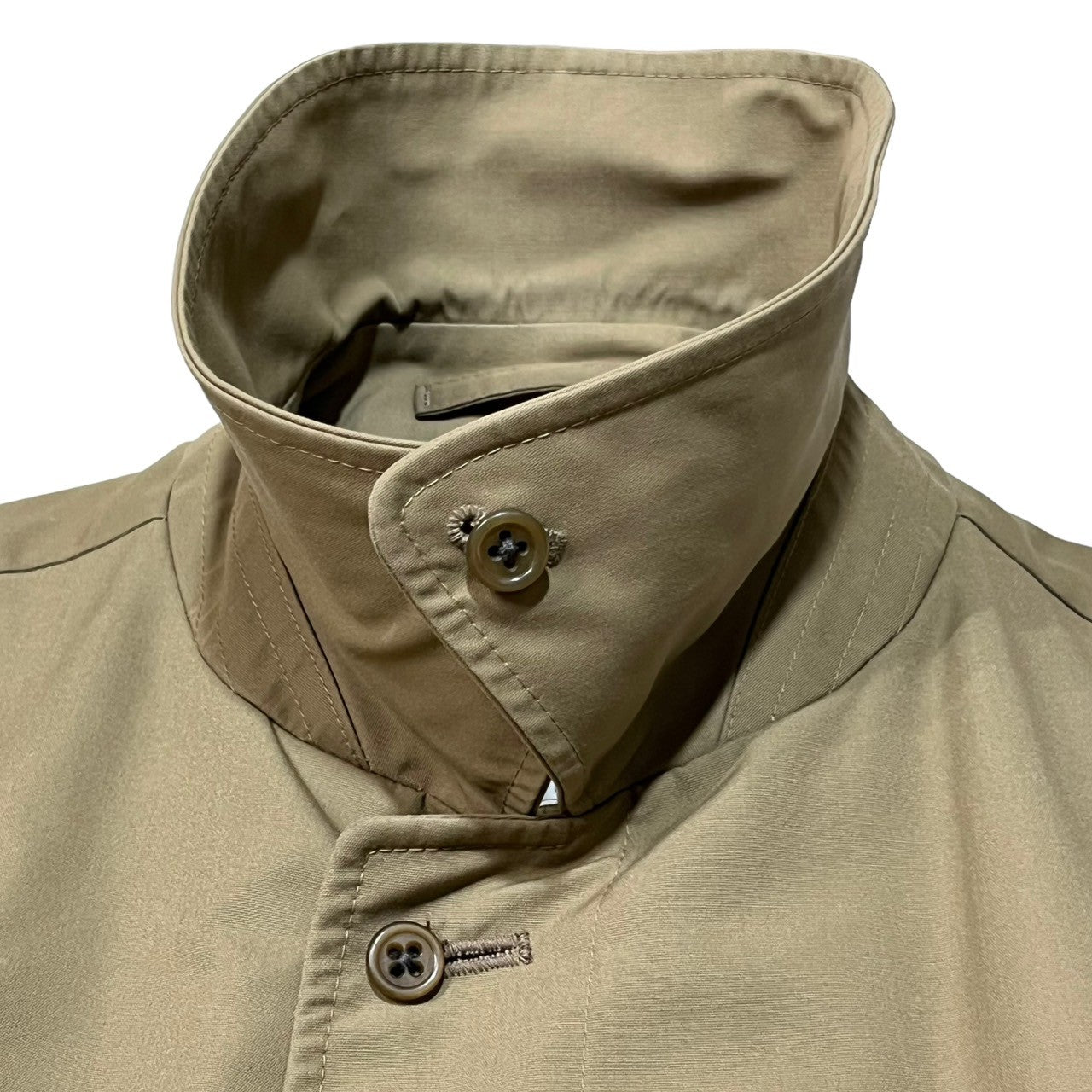 Aquascutum(アクアスキュータム) 80's Aqua 5 Balmacaan Coat アクア5 バルマカーンコート シングル トレンチ 80年代 ヴィンテージ SIZE M~L程度 ベージュ ポリ×コットンタイプ