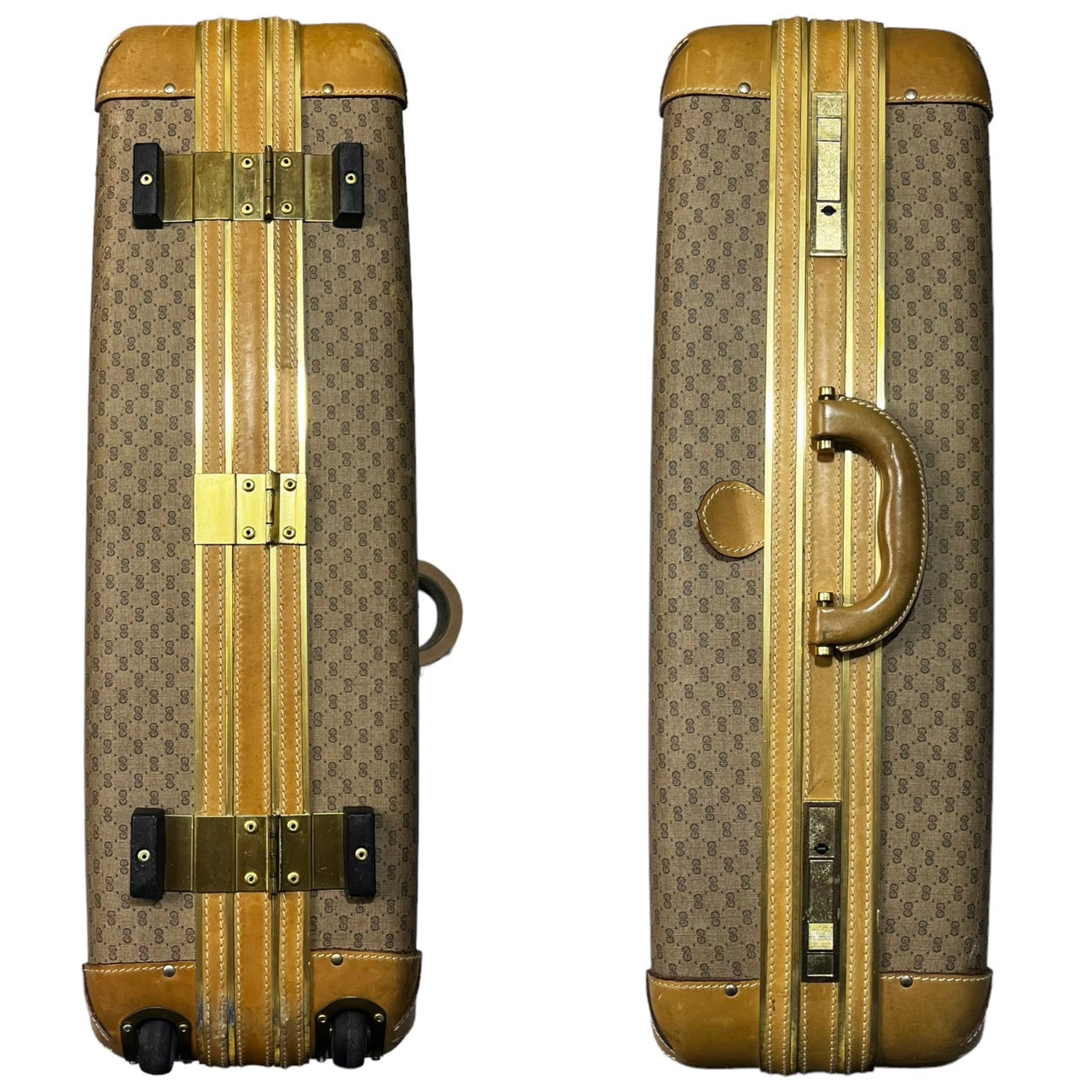 GUCCI(グッチ) vintage GG trunk case/ヴィンテージトランクケース/キャリーケース/旅行鞄 ベージュ 推定70年代~80年代/稀少