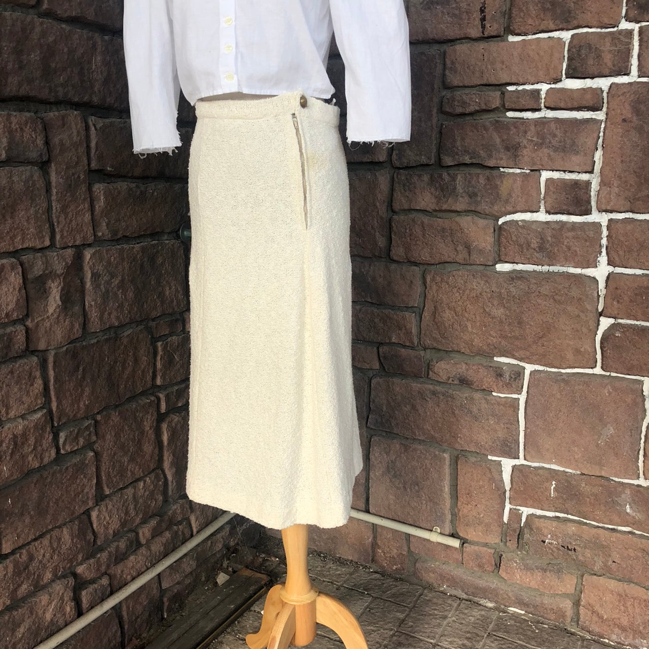 Euro Vintage(ヨーロッパヴィンテージ) Soboro_タッチスカート 2(Mサイズ程度) ホワイト