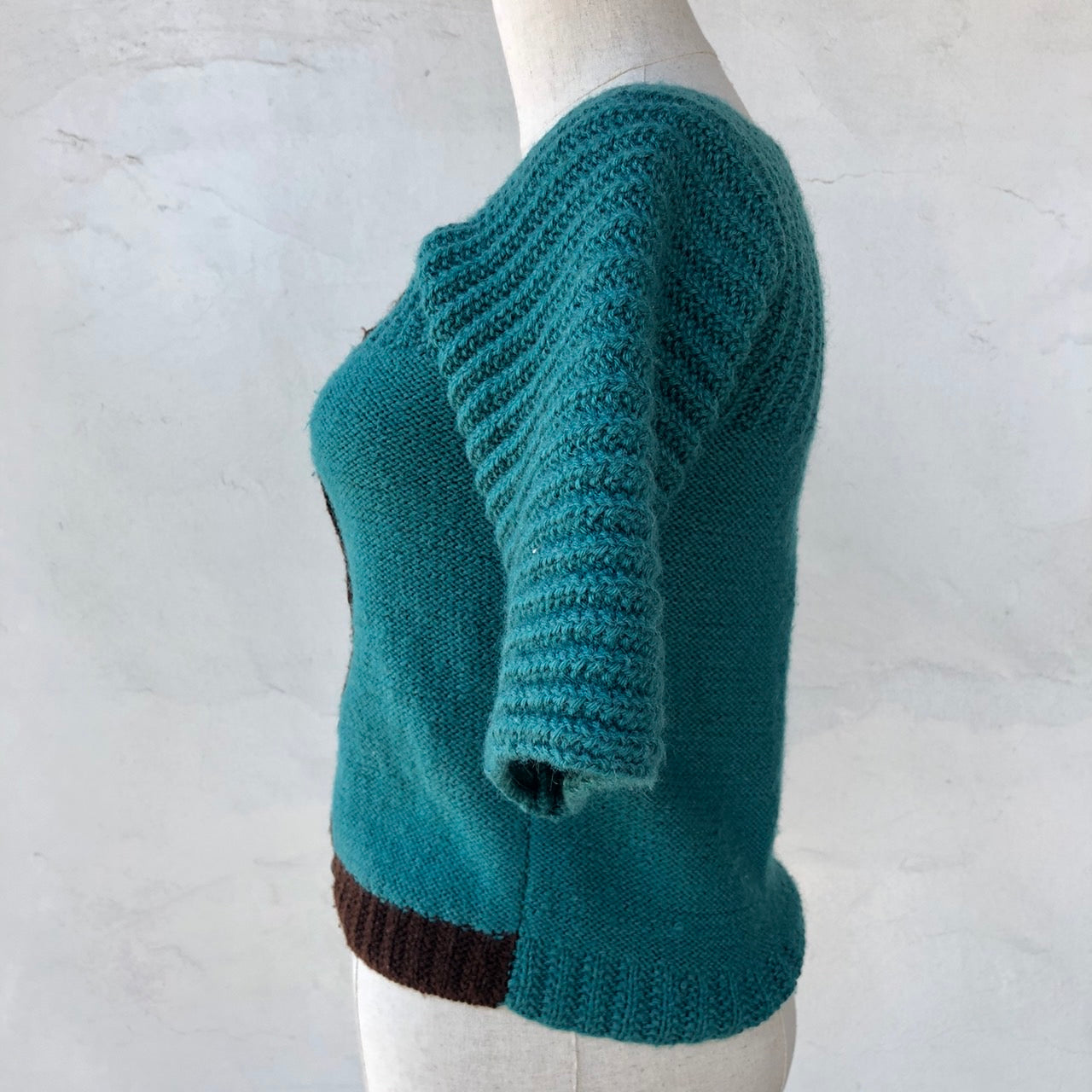 VINTAGE(ヴィンテージ) ショートスリーブニットカーディガン 表記なし(Sサイズ程度) グリーン