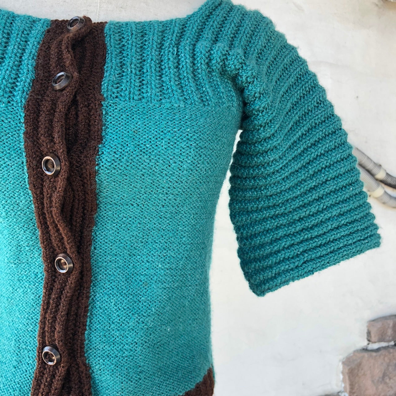 VINTAGE(ヴィンテージ) ショートスリーブニットカーディガン 表記なし(Sサイズ程度) グリーン