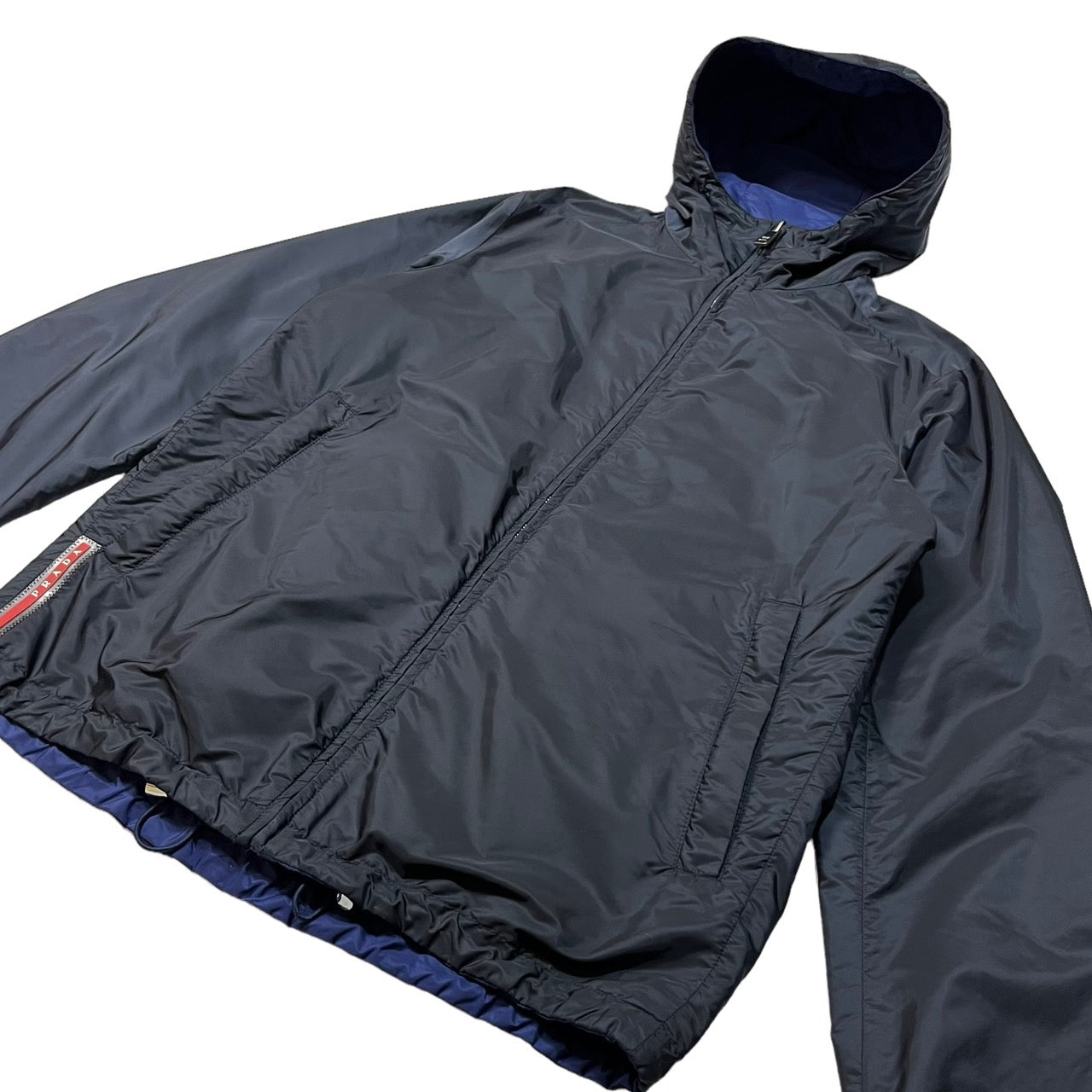 PRADA SPORT(プラダスポーツ) 14SS reversible nylon hoodie/リバーシブル ナイロン ジャケット パーカー SGH754 44(S程度) ダークネイビー/ブルー Y2K