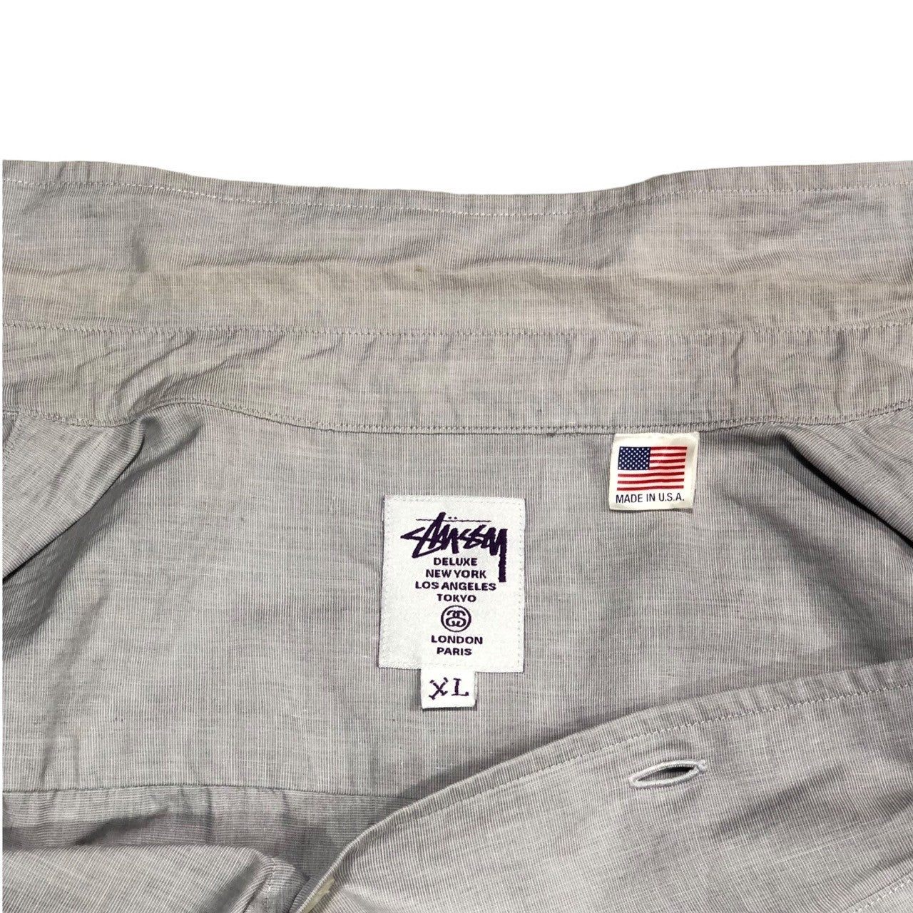 STUSSY(ステューシー) 00's crescendo button shirt クレッシェンド グラデーション ボタン カジュアル シャツ 長袖 109KV XL グレー Y2K 80年代復刻