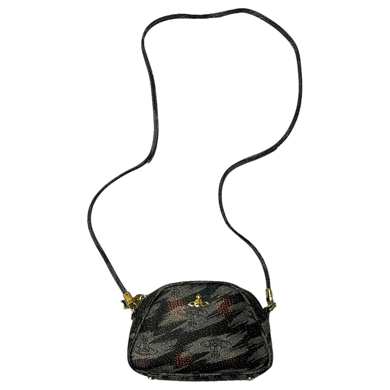 Vivienne Westwood(ヴィヴィアンウエストウッド) 00's orb logo mini shoulder bag 2wayオーブロゴ ミニ ショルダーバッグ 柄 1200V ブラック NEOR 替えストラップ付