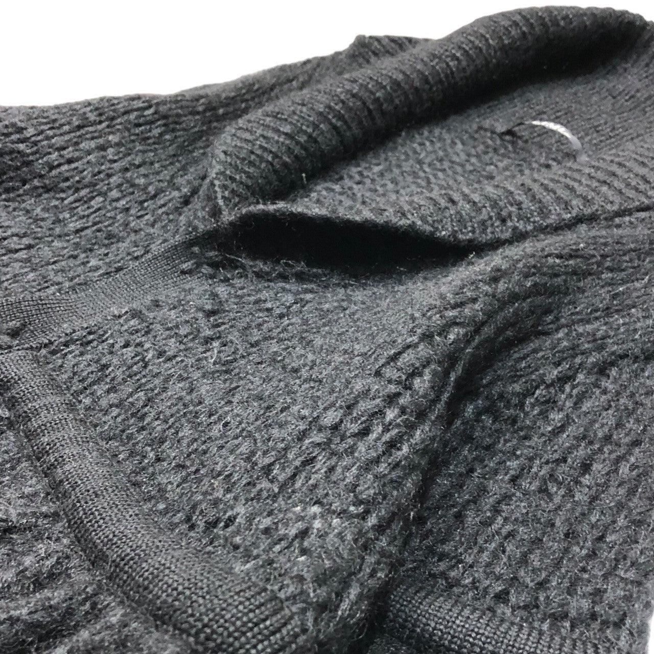 LIMI feu(リミフゥ) 09AW モヘア 変形 ロング ニット カーディガン ワンピース LZ-K40-152 S ブラック ボタン欠品