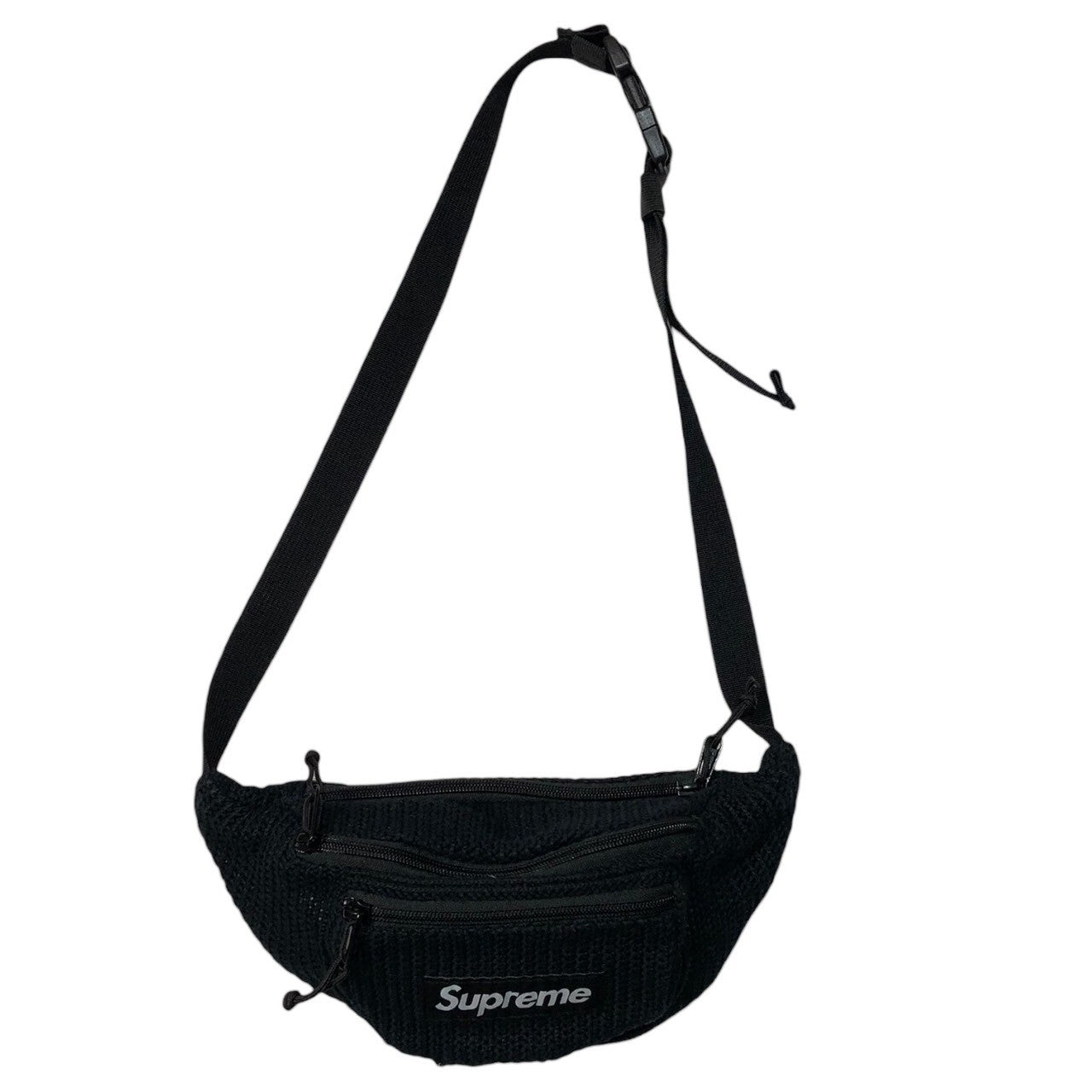 SUPREME(シュプリーム) 21SS String Waist Bag ストリング ウエスト バッグ ボディー メッシュ ニット ブラック