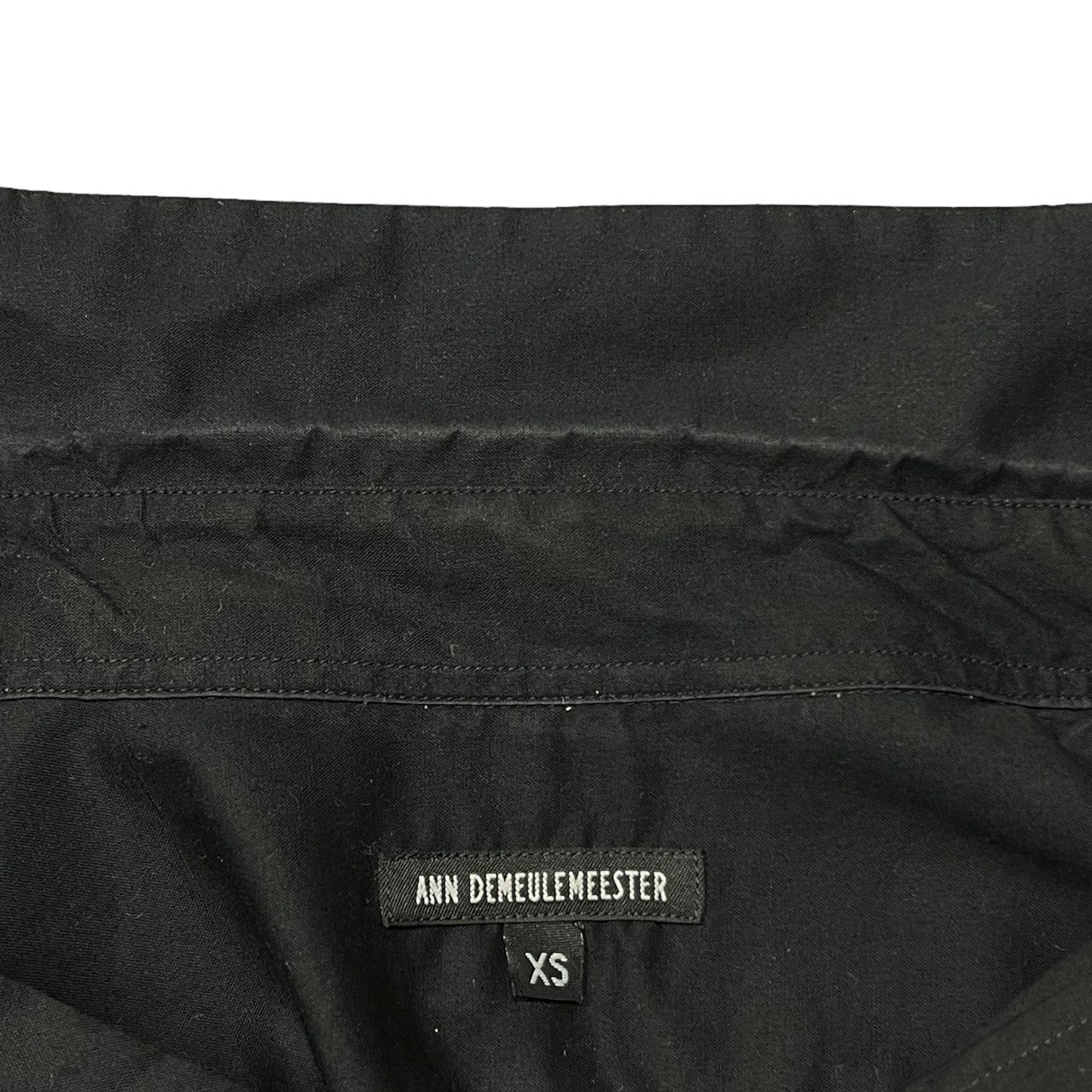 ANN DEMEULEMEESTER(アンドゥムルメステール) Single flower one point print dress shirt 一輪の花 ワンポイント プリント ドレスシャツ SIZE XS ブラック×ホワイト