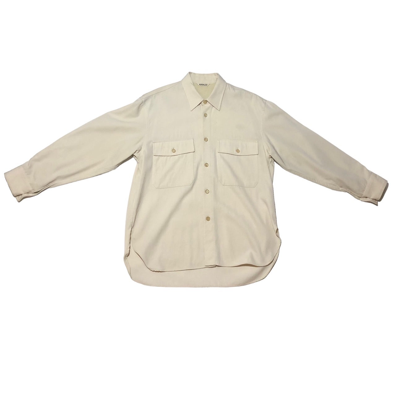 AURALEE(オーラリー) 19AW WOOL MAX GABARDINE SHIRTS/ウールマックスギャバジンシャツ A9AS03MX 3(Lサイズ程度) アイボリー