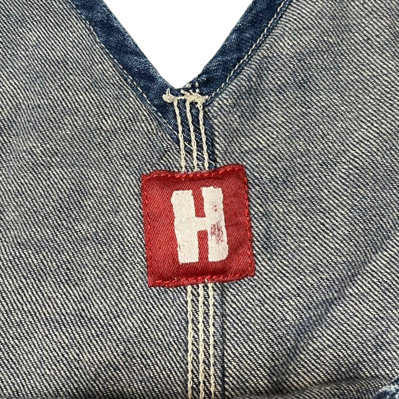 HYSTERIC GLAMOUR(ヒステリックグラマー) 00's Lame logo denim overalls/ラメロゴデニムオーバーオール 2AP-1640 FREE インディゴ/ブルー系 90's/Y2K/稀少モデル