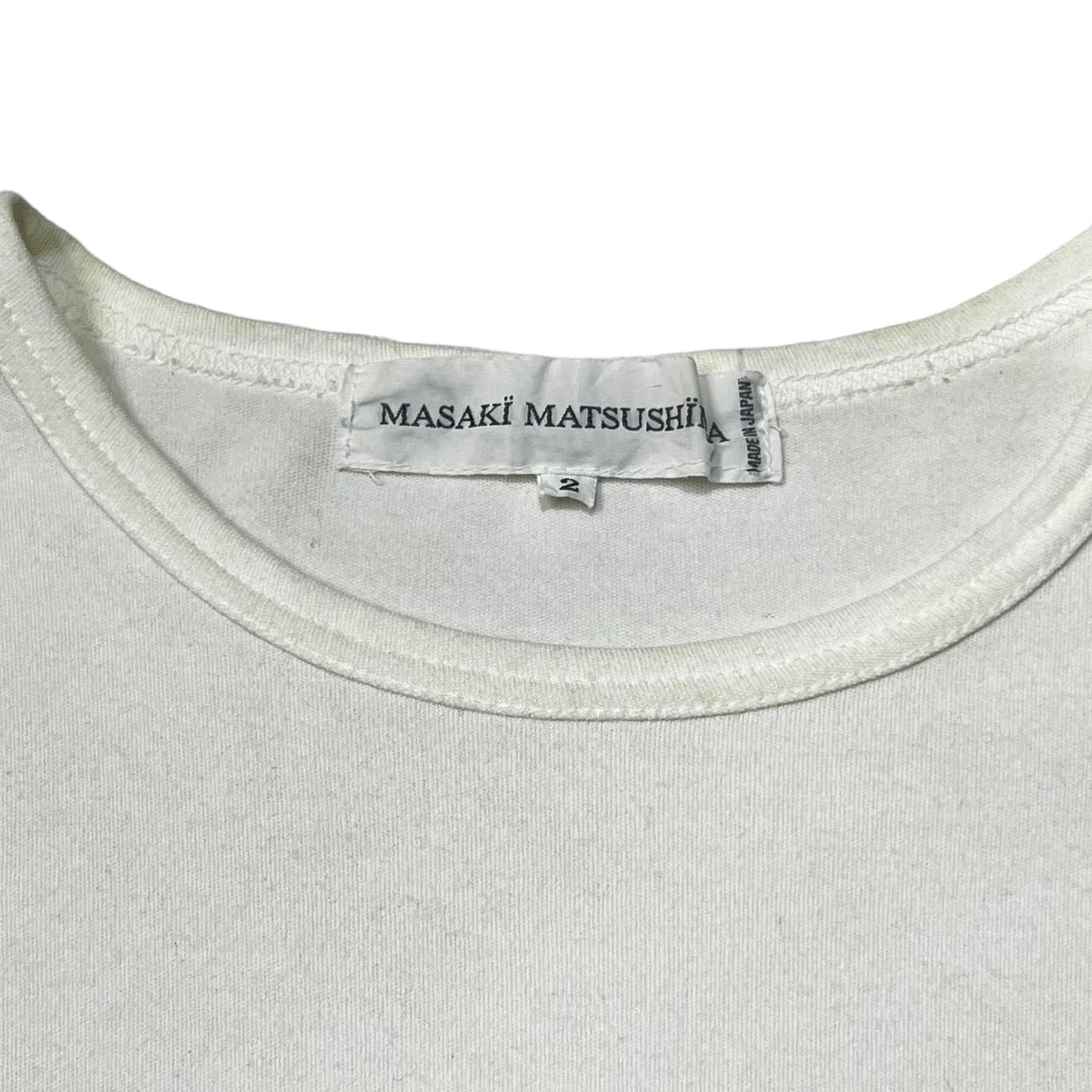 MASAKI MATSUSHIMA(マサキマツシマ) 90's~00's Feather vinyl switching T-shirt 羽入り ビニール Tシャツ 半袖 カットソー HEM-61140 2(M程度) ホワイト