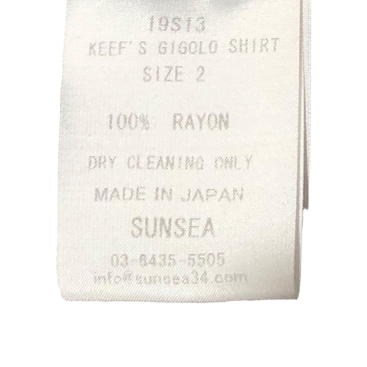 SUNSEA(サンシー) 19SS KEEF'S GIGOLO SHIRT キーフズジゴロシャツ スカル ドクロ 19S13 SIZE 2(M) ブラック×ホワイト 擦れキズ有