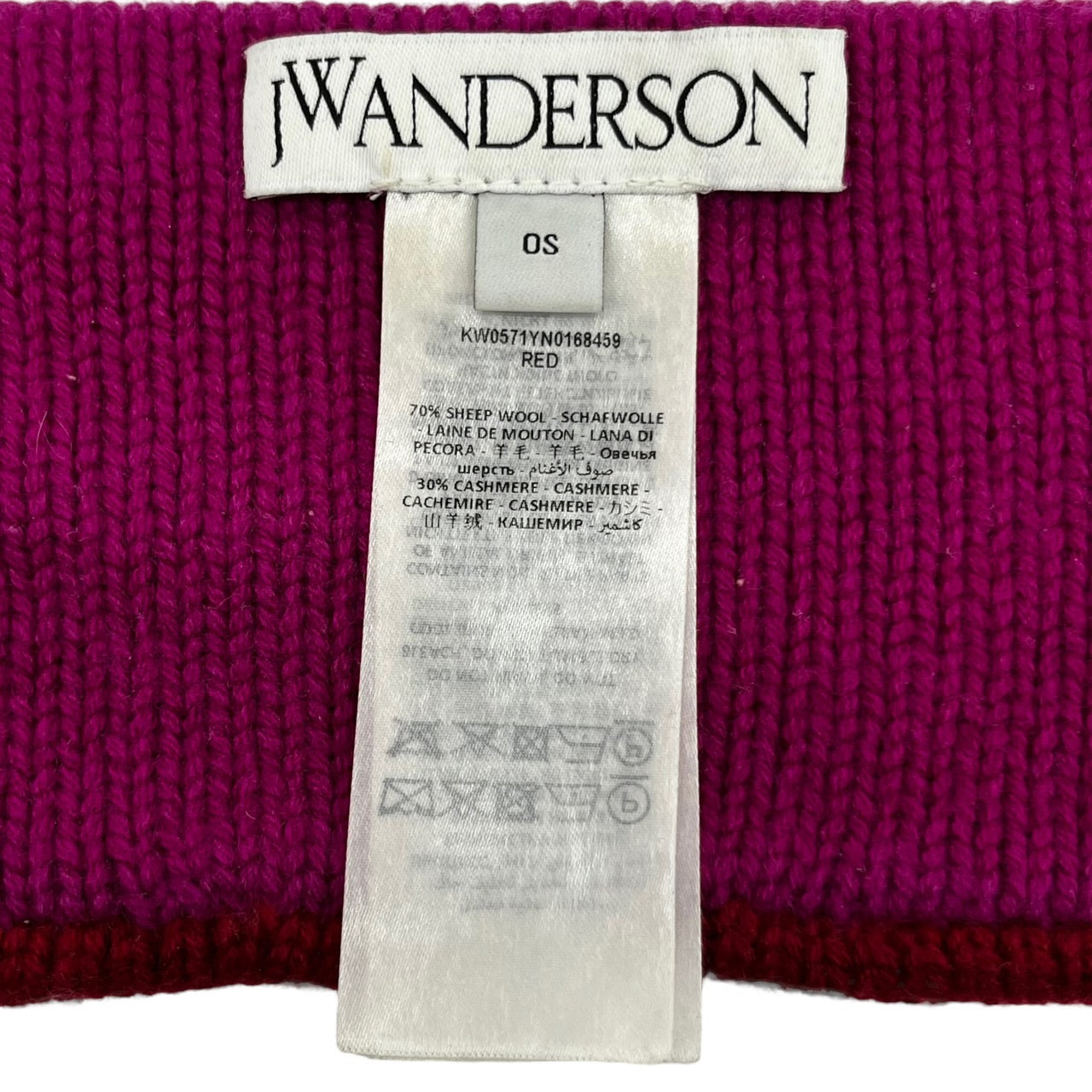 J.W.ANDERSON(ジェイダブリューアンダーソン) ribbed neckband/リブネックバンド KW0571YN0168459 ピンク×オレンジ×レッド