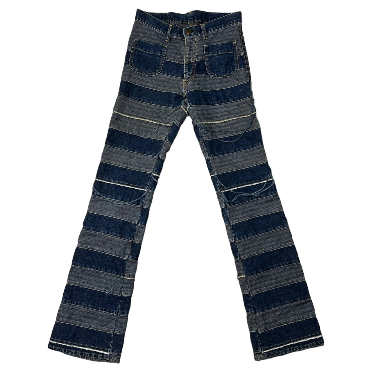 HYSTERIC GLAMOUR(ヒステリックグラマー) 00's Umihebi denim pants ウミヘビ ツギハギ デニム パンツ  ジーンズ フレア 2AP-9632 M インディゴ ブルー系 Y2K　名作