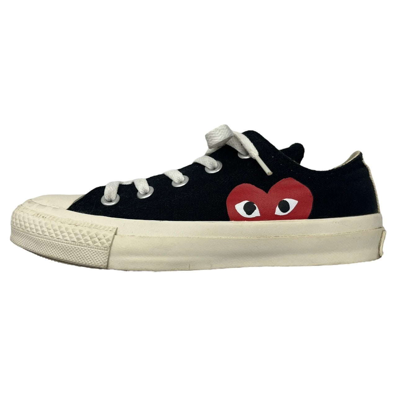 PLAY COMME des GARCONS×CONVERSE(プレイコムデギャルソン×コンバース) All Star OX PCDG "Black" オールスター ハート ロゴ ローカット スニーカー 1CK712 22cm ブラック