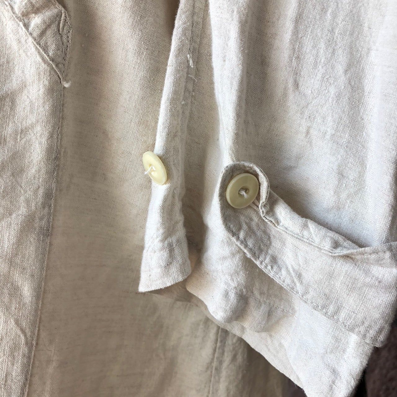 VINTAGE(ヴィンテージ) コットンリネンフレンチエンジニアコート 表記なし(Lサイズ程度) アイボリー