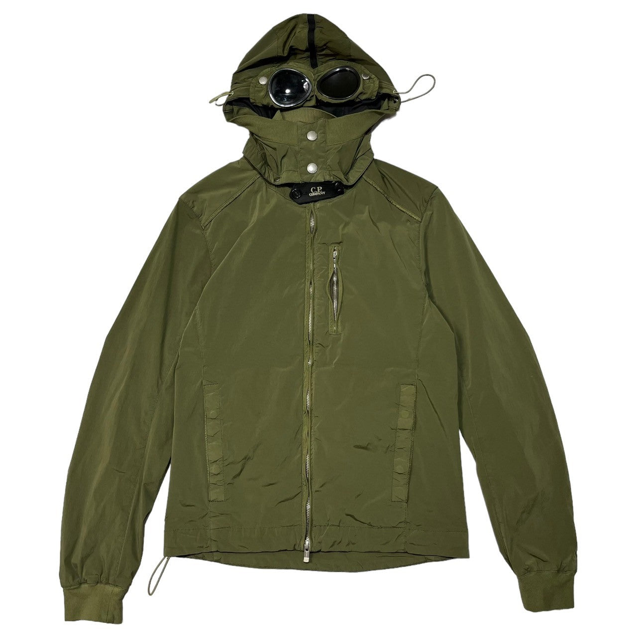 C.P.COMPANY(シーピーカンパニー) 00's goggle nylon jacket ゴーグル ナイロン ジャケット ミリタリー マウンテンパーカー ワッペン CPU0563 44(S程度) カーキ Y2K