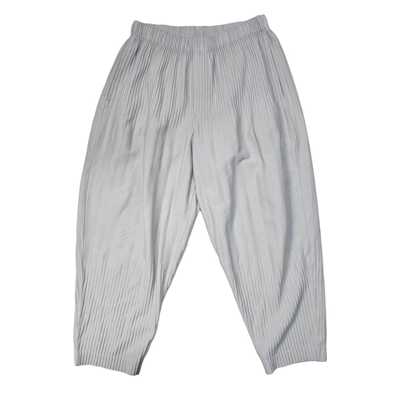 HOMME PLISSE ISSEY MIYAKE(オムプリッセイッセイミヤケ) BASICS matte full-length pleated pants/ベーシックス艶消しフルレングスプリーツパンツ HP55JF151 SIZE 1(S) ライトグレー