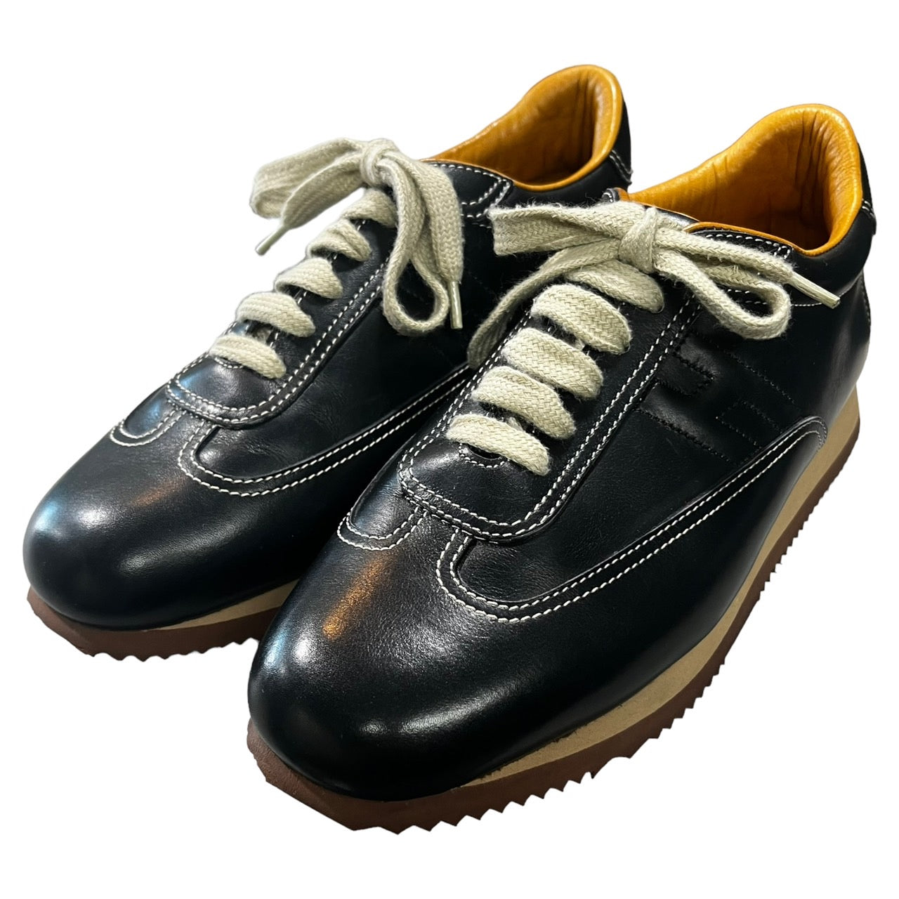 HERMES(エルメス) H logo quick sneakers Hロゴ クイック レザースニーカー SIZE 38(24.0) ブラック×ブラウン 袋付