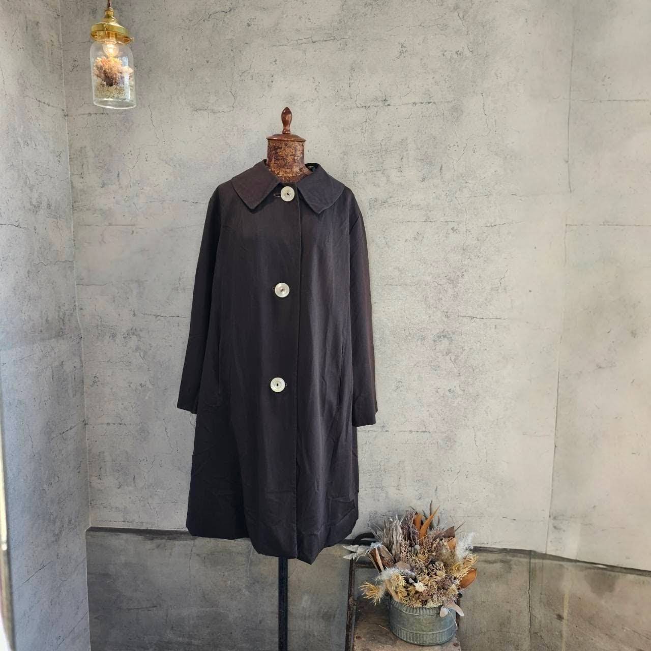 Euro Vintage(ヨーロッパヴィンテージ) Round_big big bid roundbutton stainless steel collar coat / ビッグボタンステンカラーコート 表記なし(Mサイズ程度) ブラウン