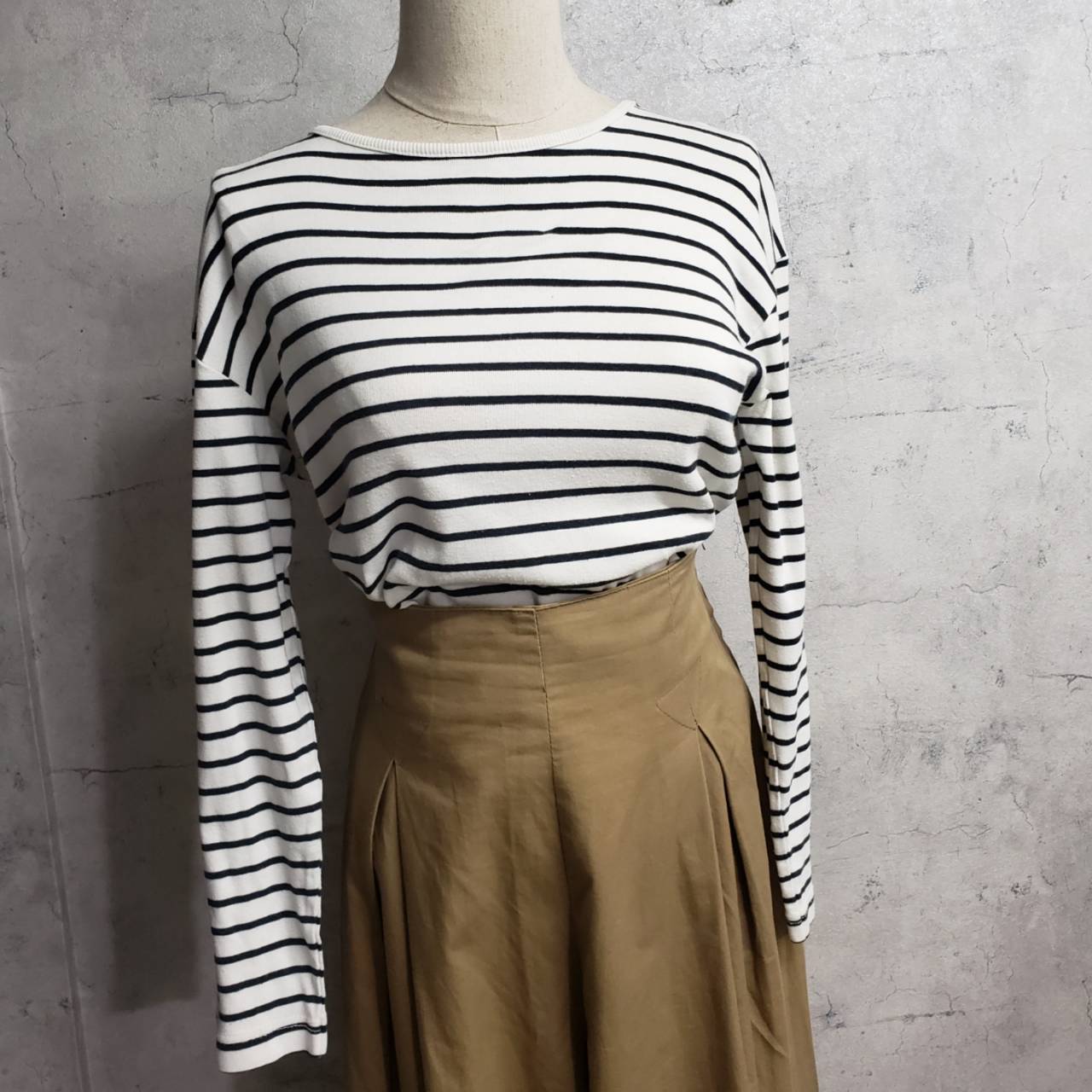 Euro Vintage(ヨーロッパヴィンテージ) Daily_フレンチボーダーカットソー 表記なし(Mサイズ程度) ホワイト