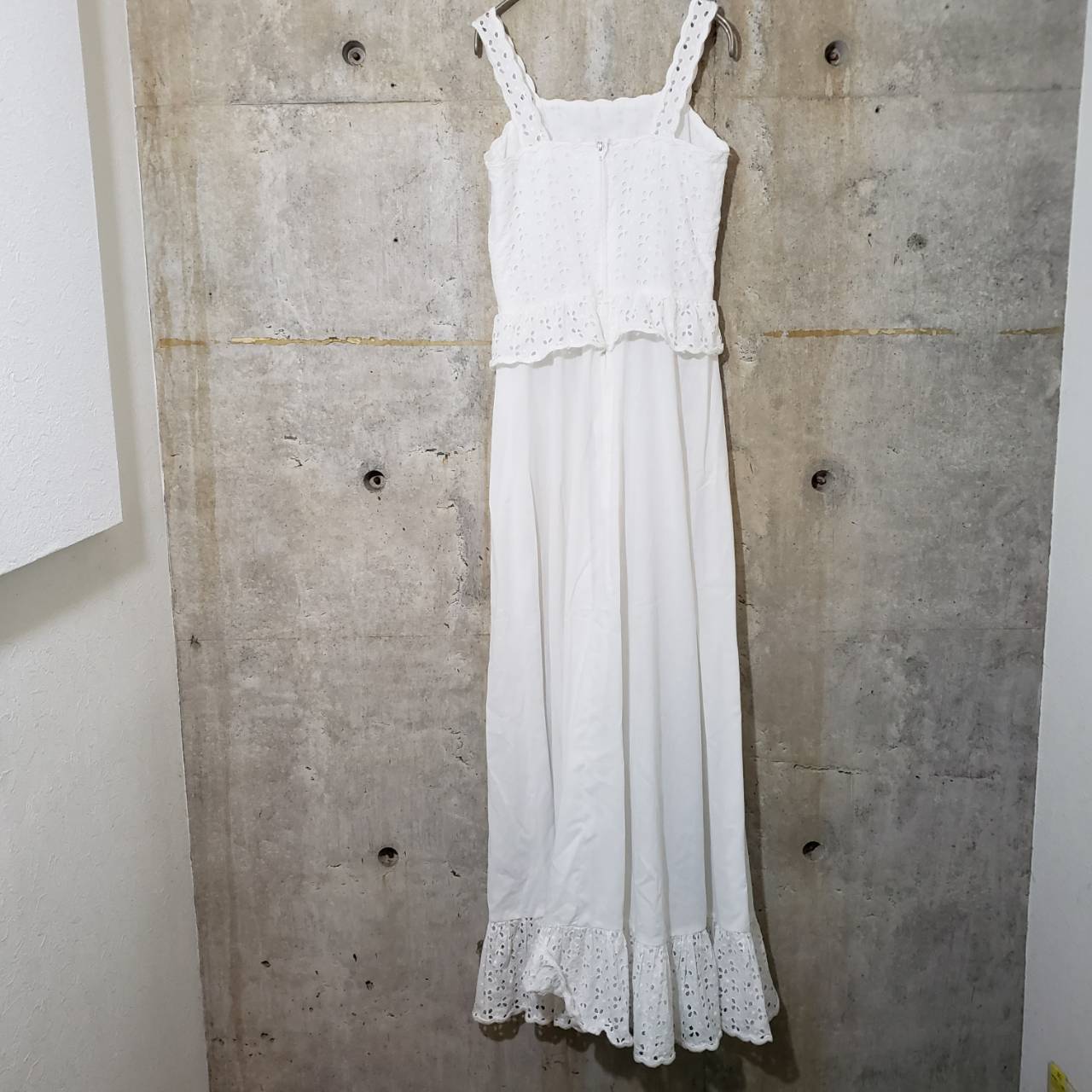 Euro Vintage(ヨーロッパヴィンテージ) Ukabu_リーフレースキャミワンピース 表記なし(Lサイズ程度) ホワイト