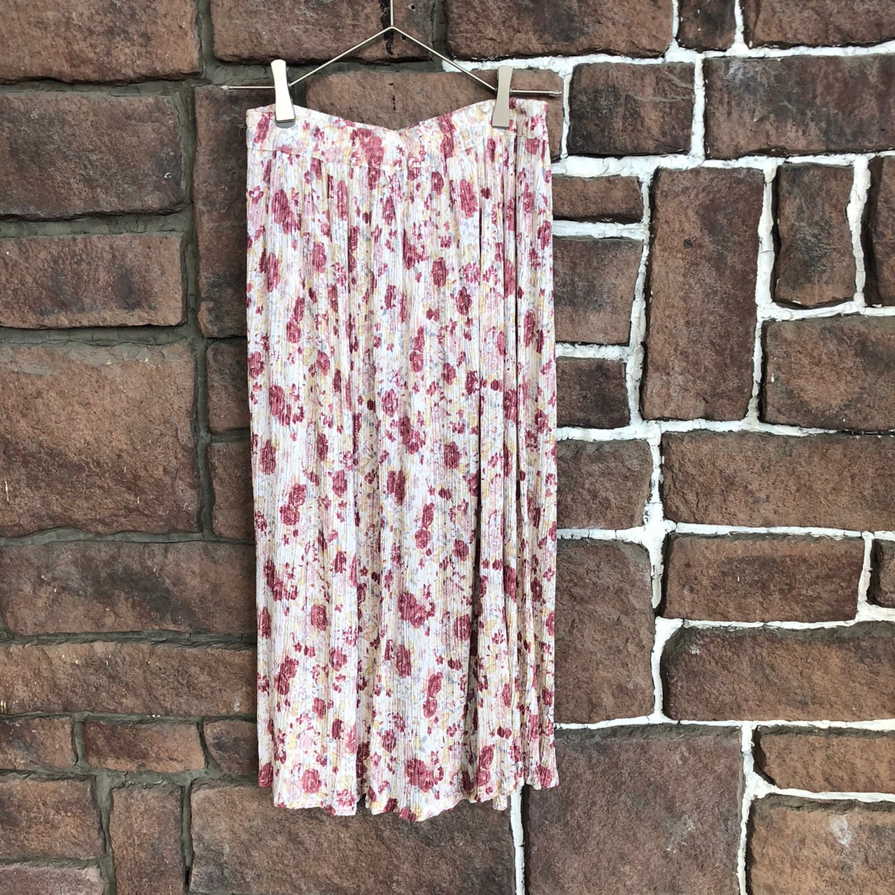 Euro Vintage(ヨーロッパヴィンテージ) Soyogi_プリーツ花柄スカート 表記なし(FREEサイズ) ピンク