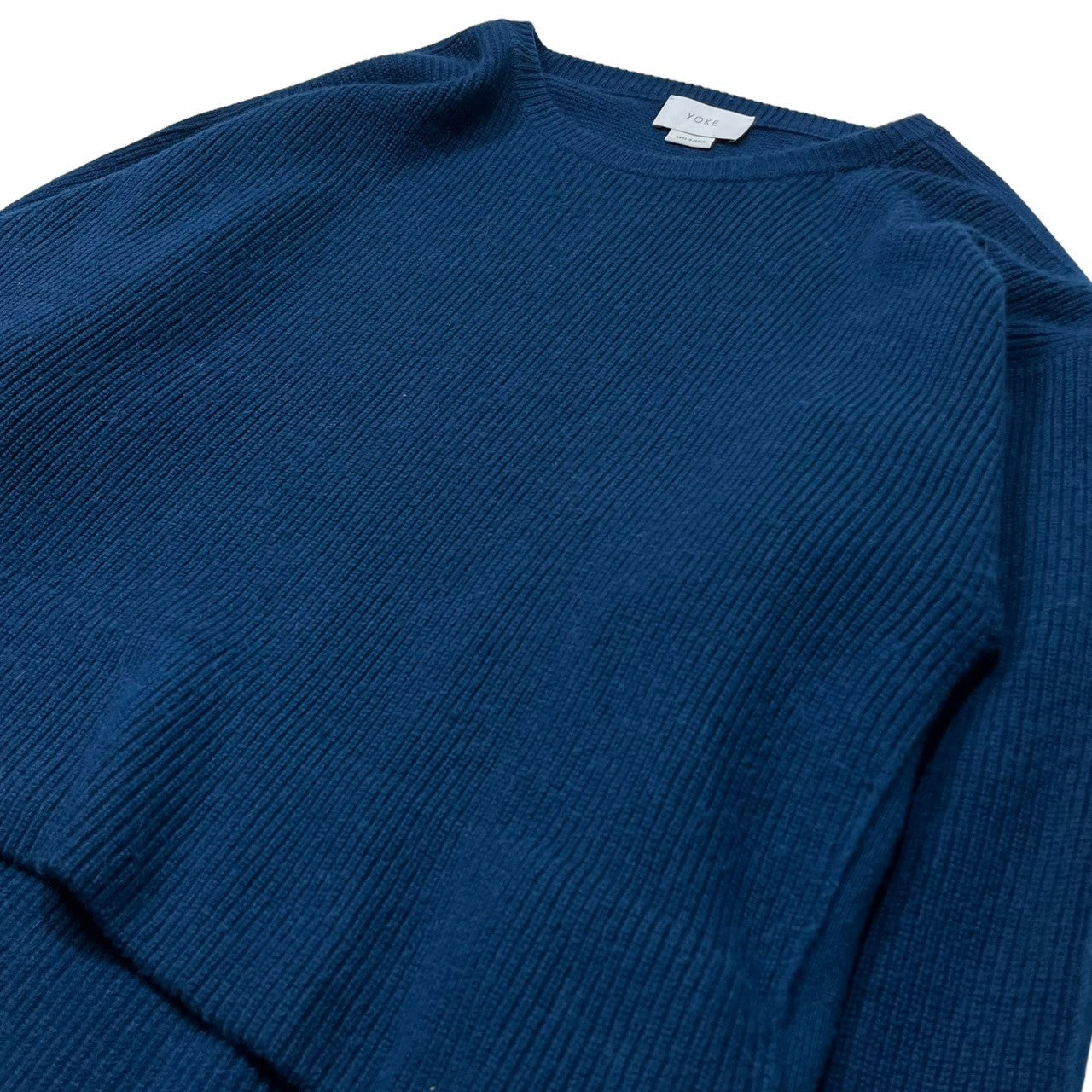 YOKE(ヨーク) 7G OVERSIZED HALF CARDIGAN CREW NECK オーバーサイズ ハーフカーディガン クルーネック アルパカ YK18AW0007S-J SIZE M ブルー